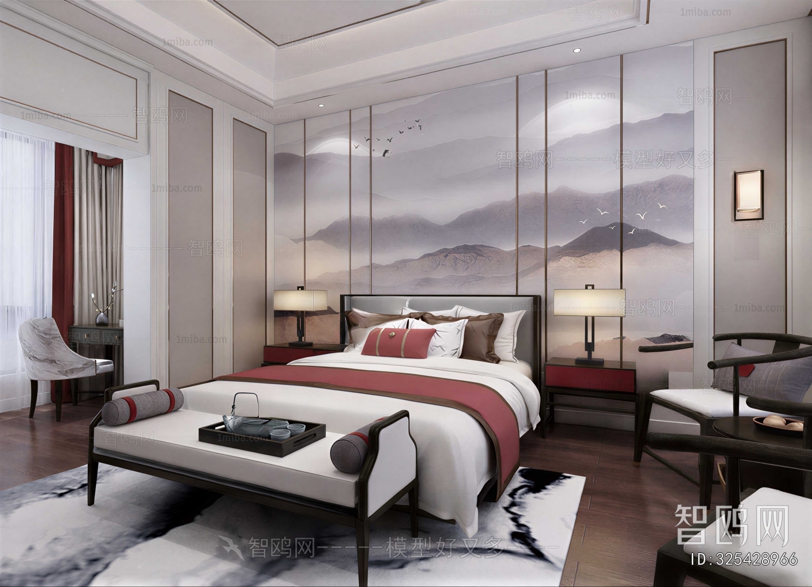 New Chinese Style Bedroom