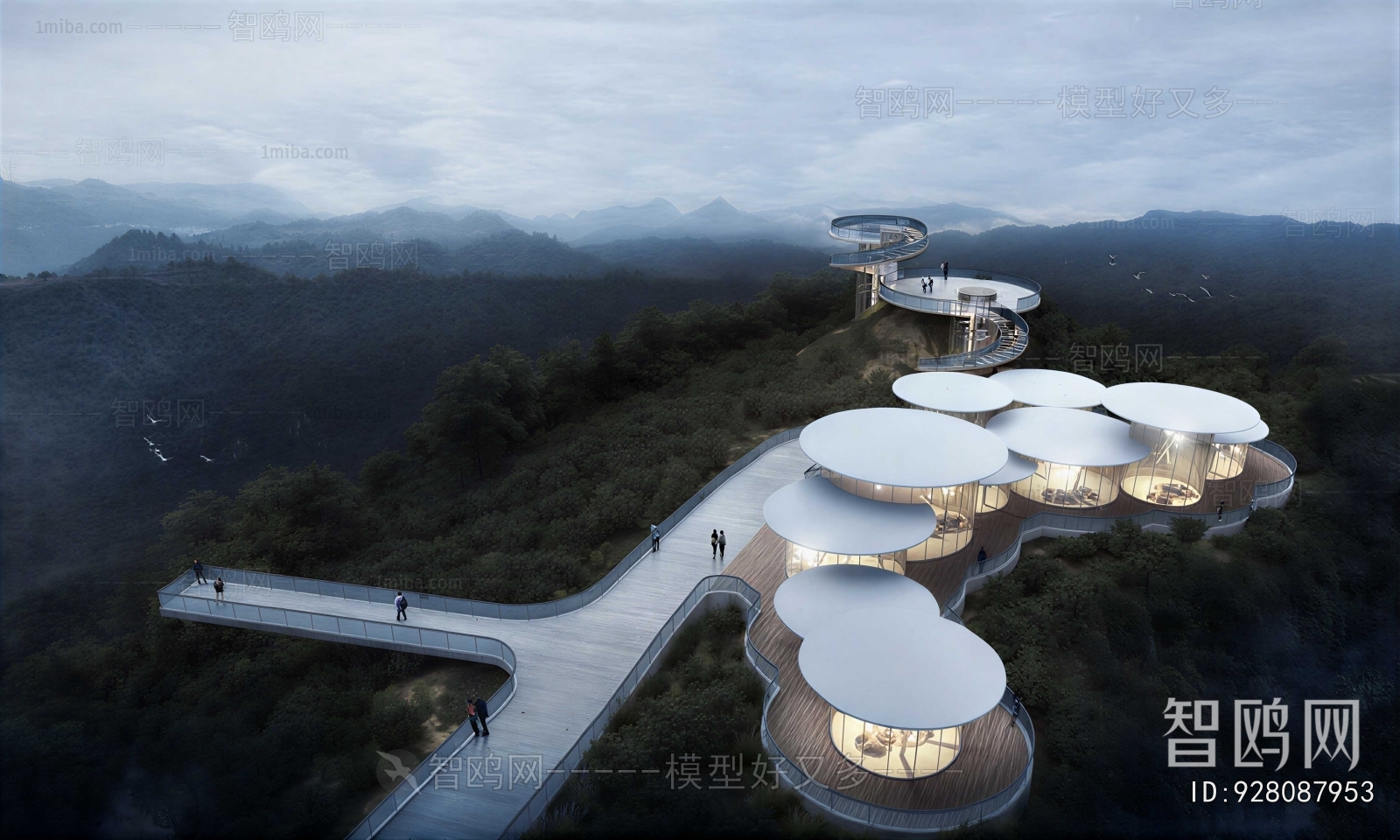 Modern Architectural Bird's-eye View Planning