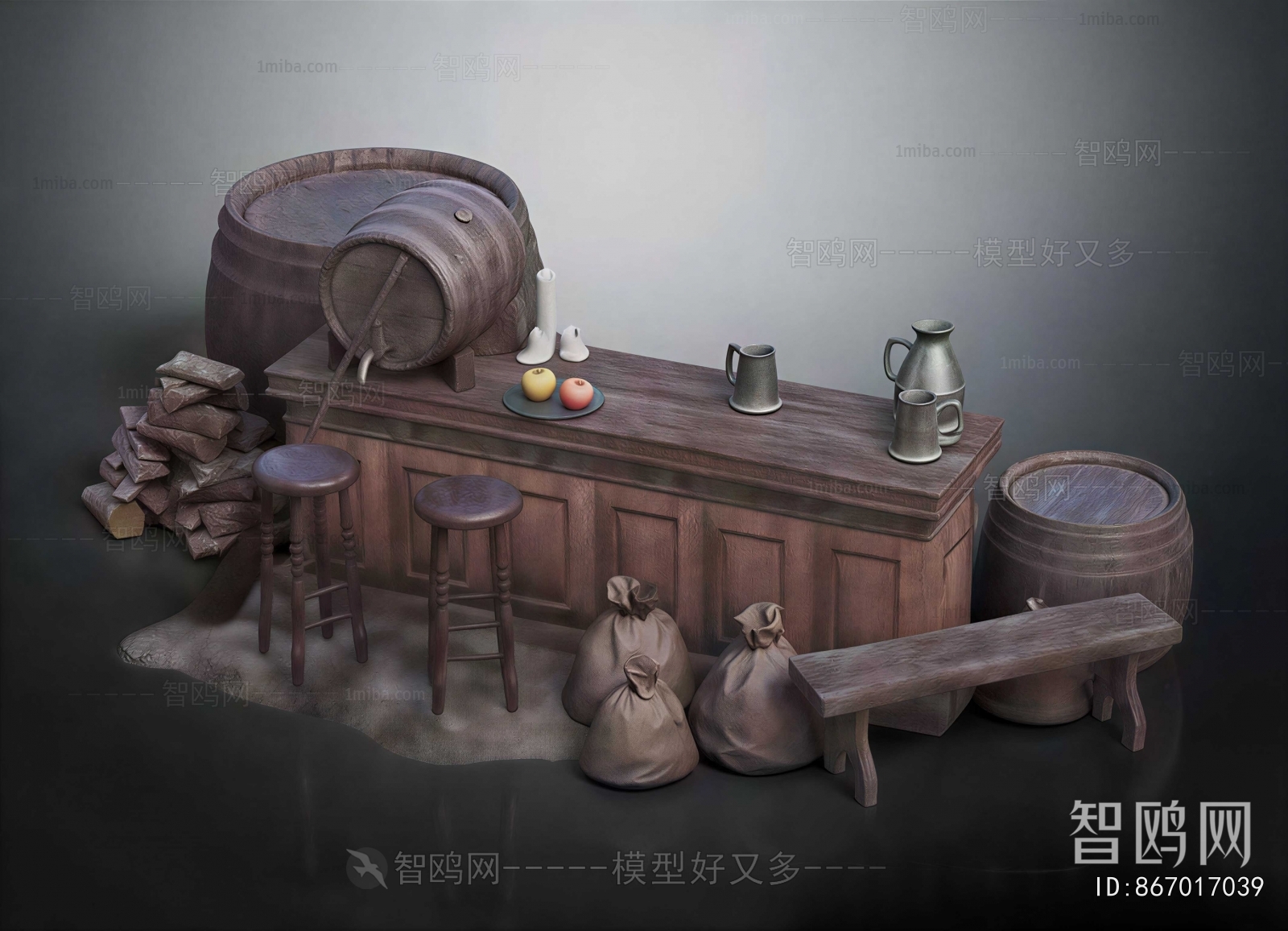 Retro Style Counter Bar