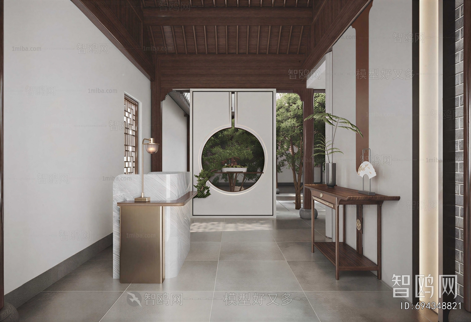 New Chinese Style Office Reception Desk