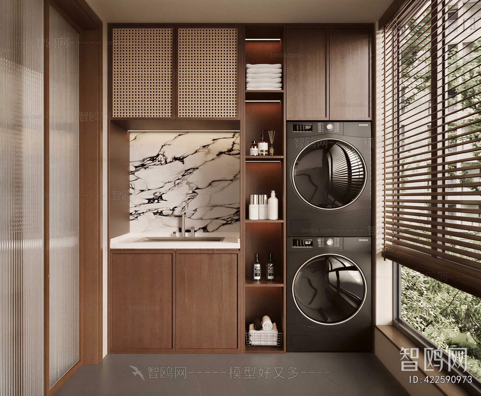 Modern Balcony Laundry Room