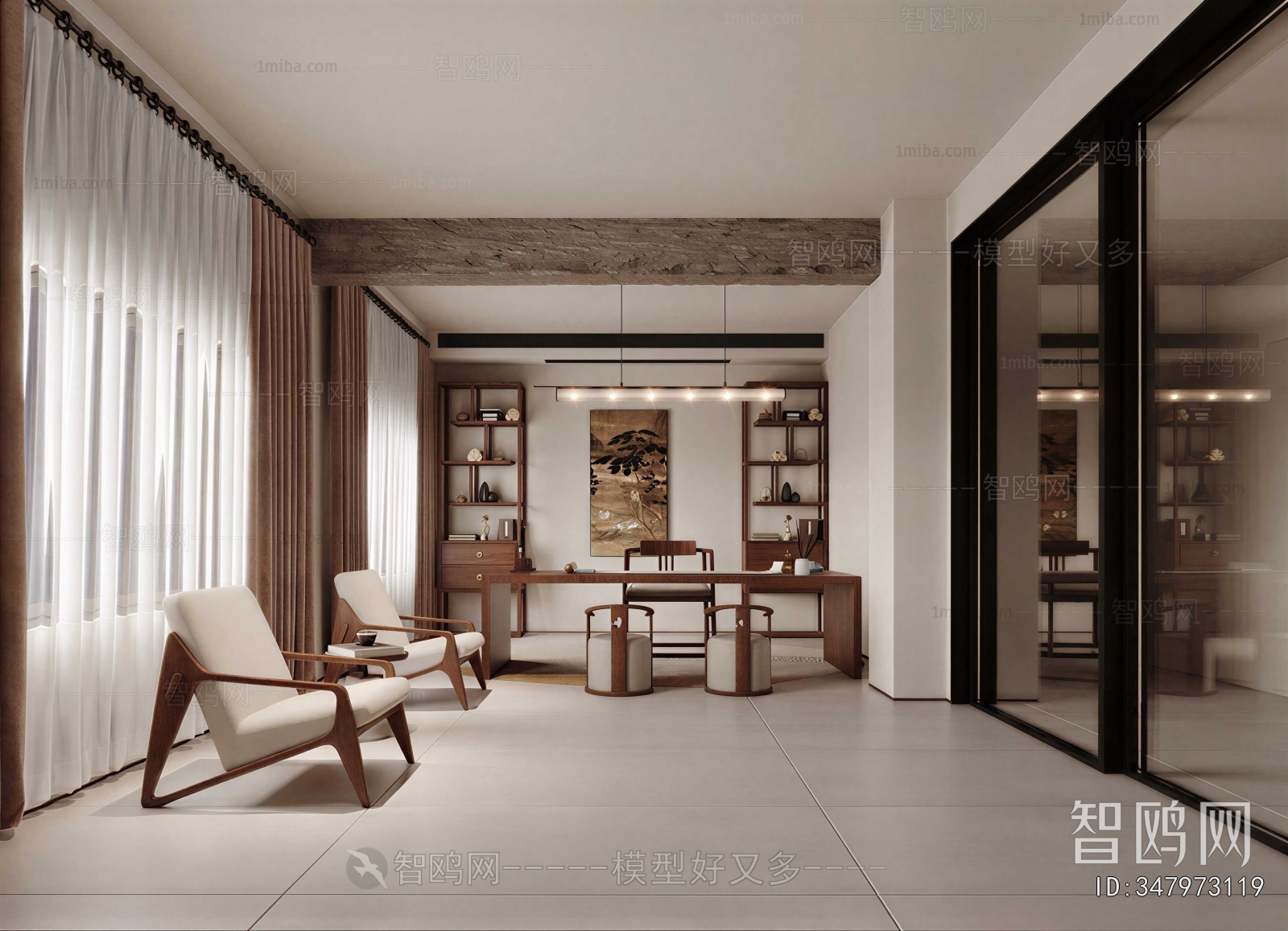 New Chinese Style Study Space