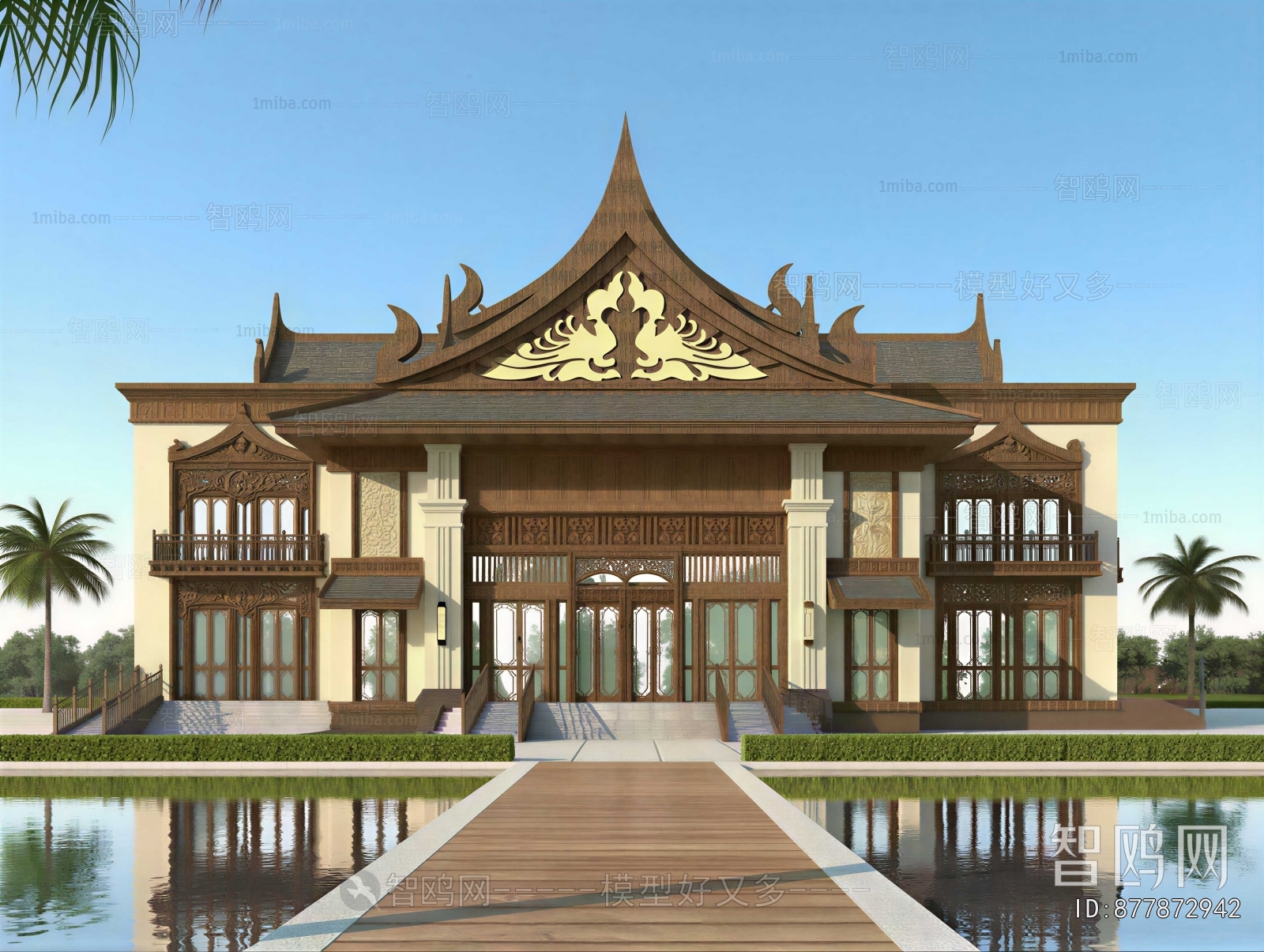 Southeast Asian Style Appearance Of Commercial Building