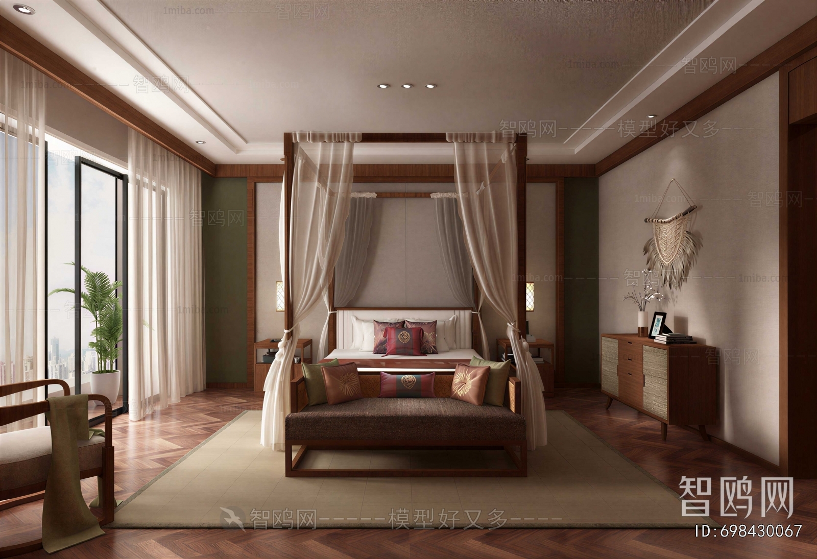 New Chinese Style Bedroom