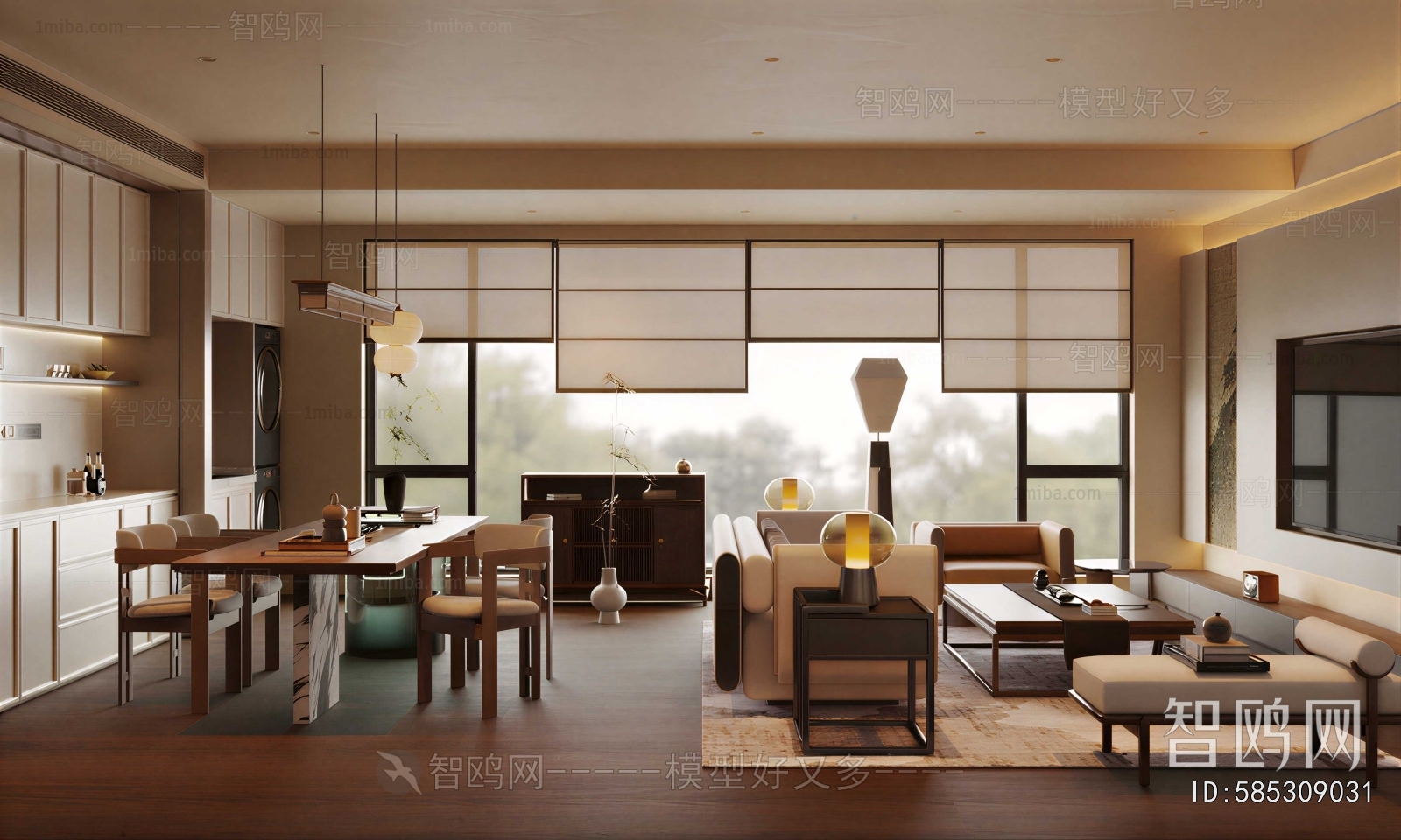 New Chinese Style A Living Room