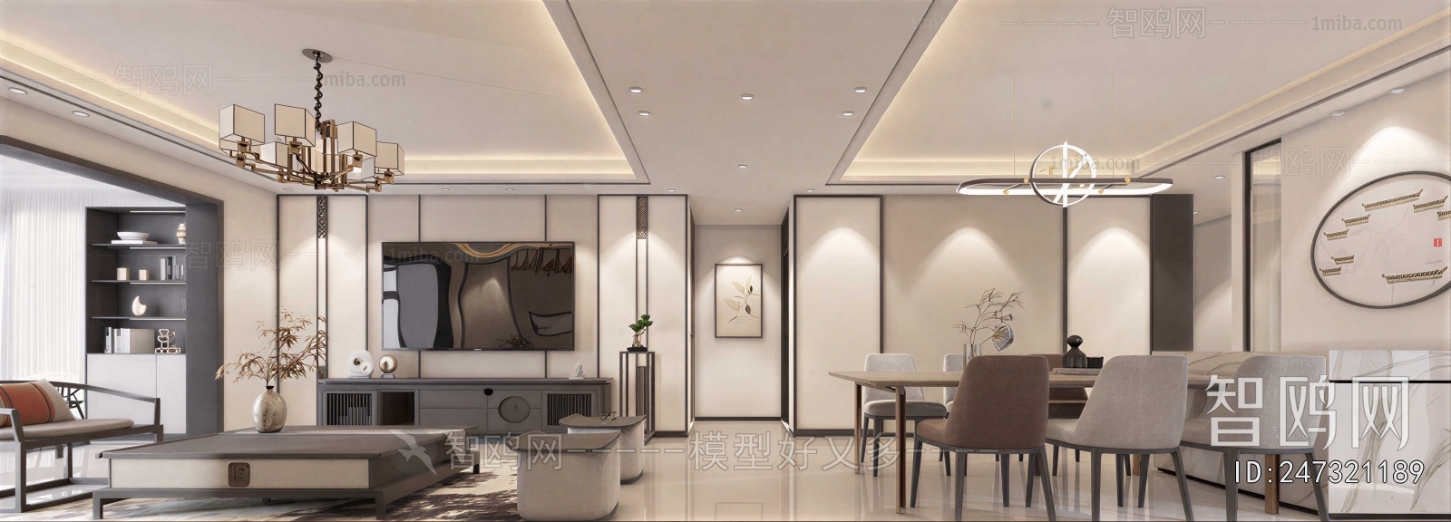 New Chinese Style A Living Room