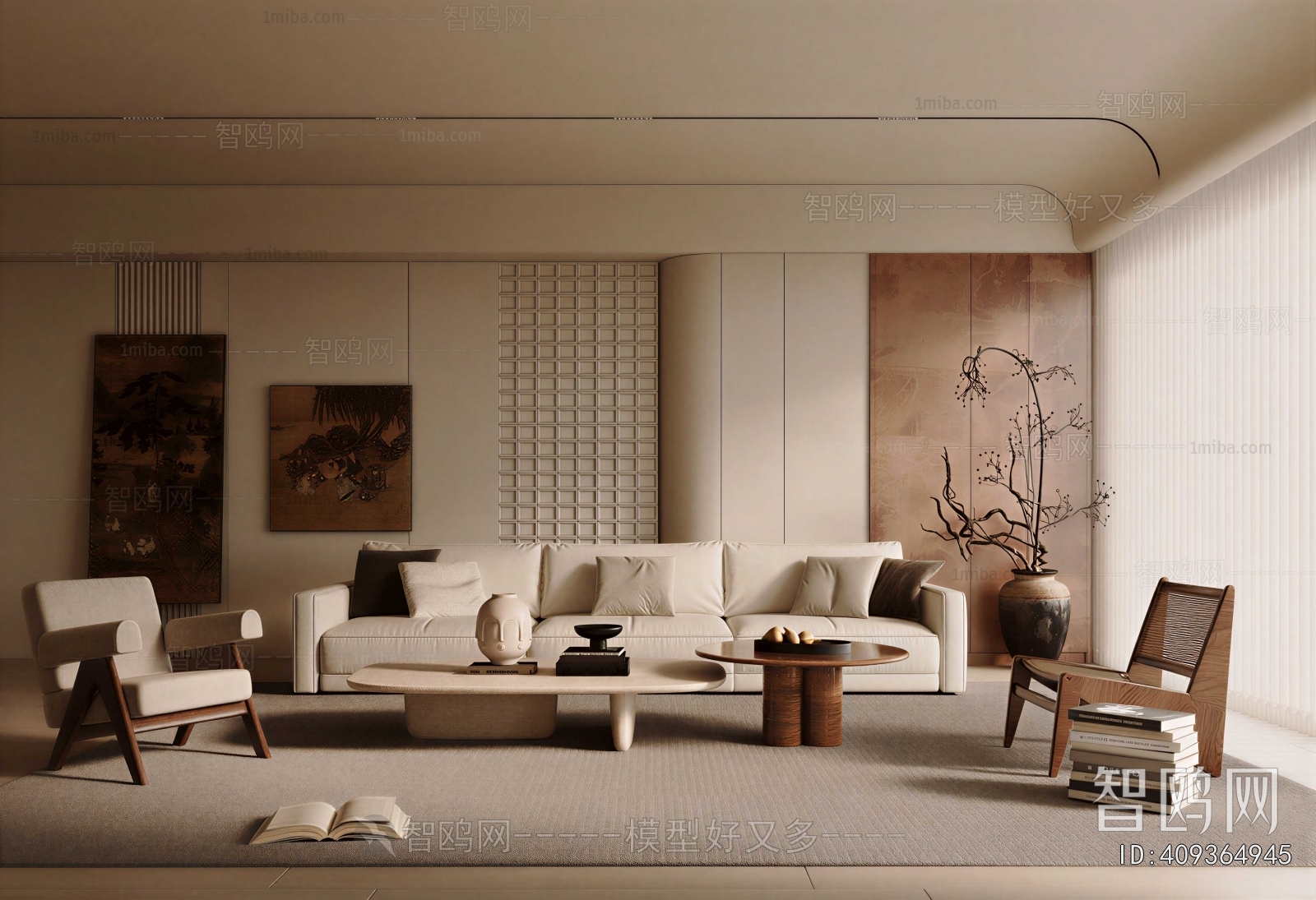 New Chinese Style A Living Room