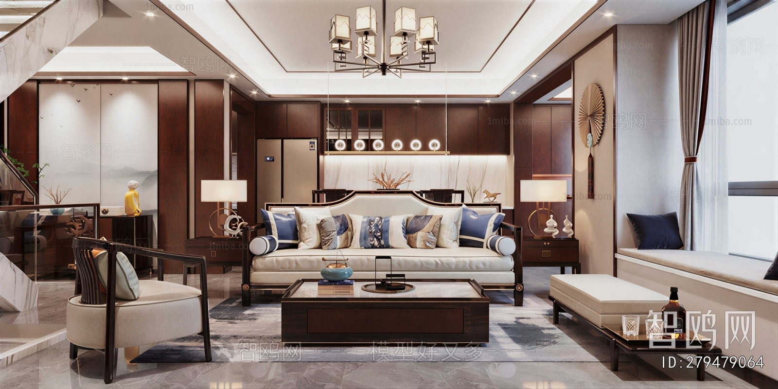 New Chinese Style A Living Room