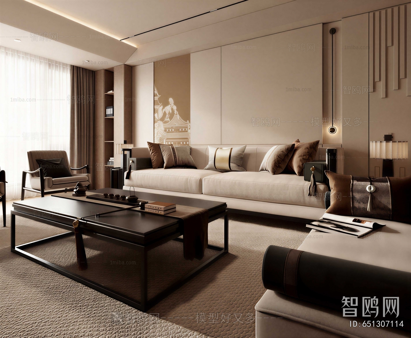 New Chinese Style A Living Room