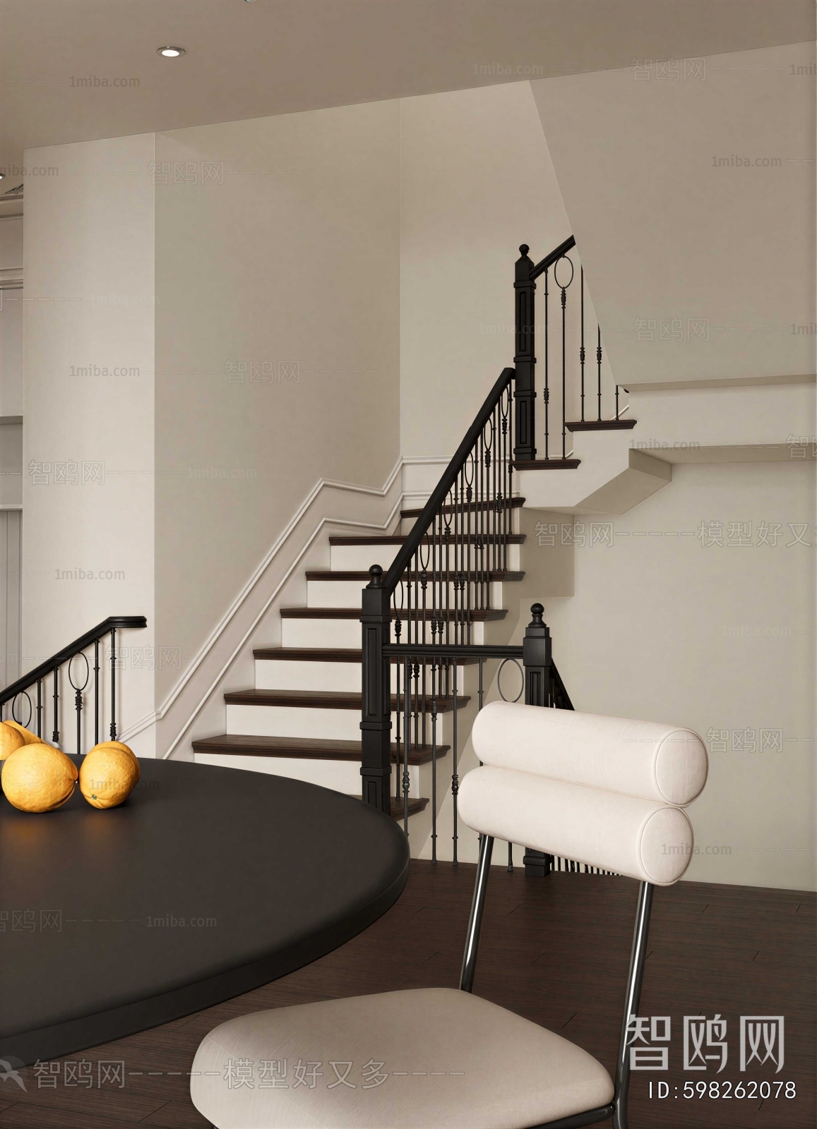 Simple European Style Stairwell