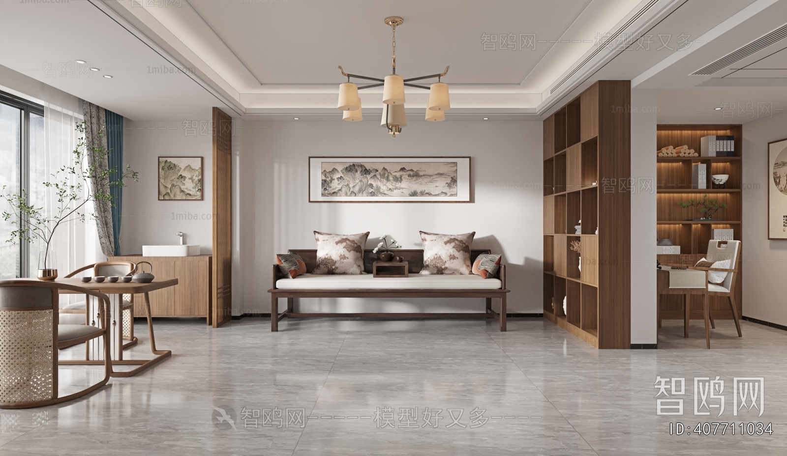 New Chinese Style A Living Room