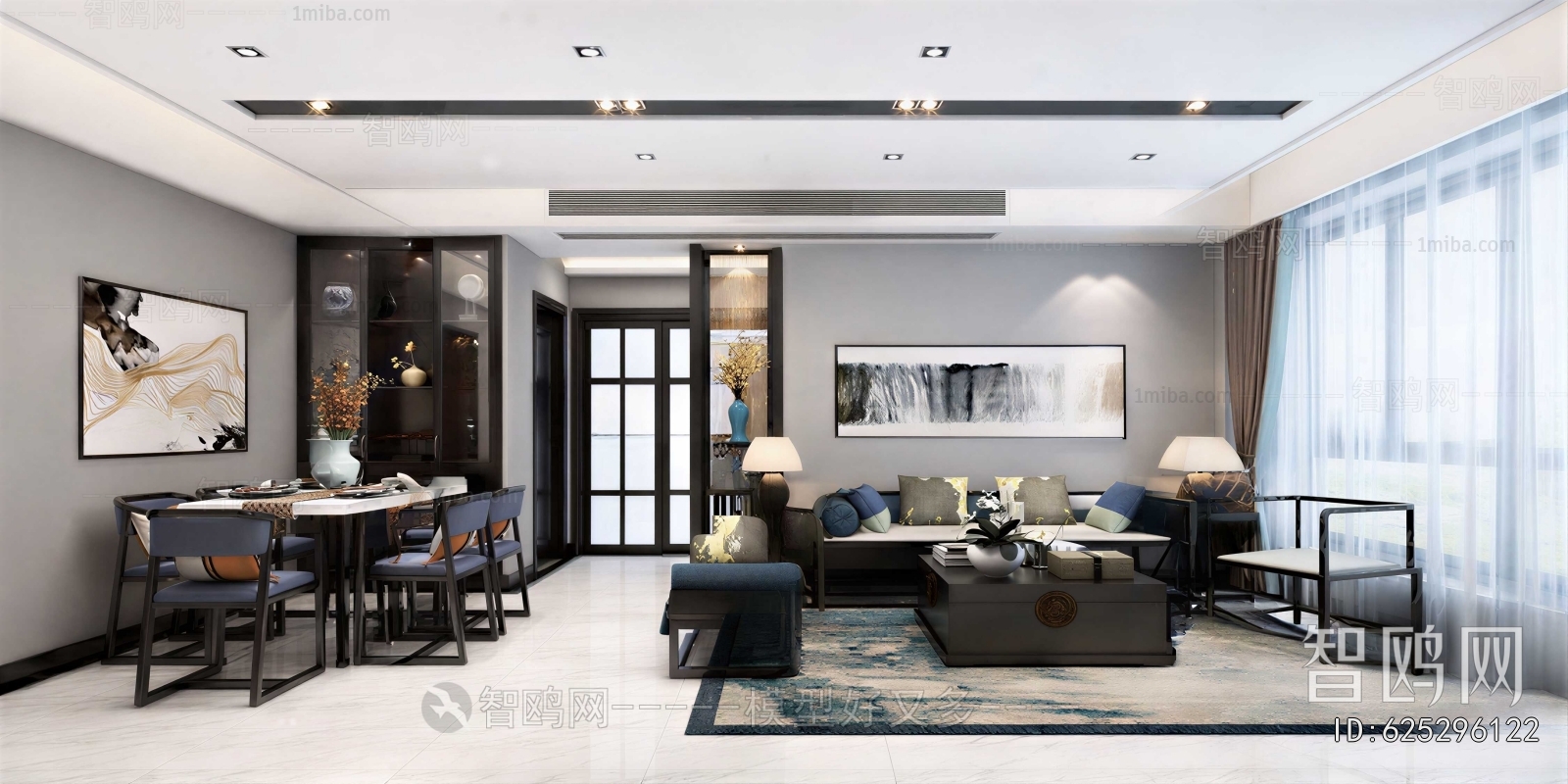 New Chinese Style A Living Room