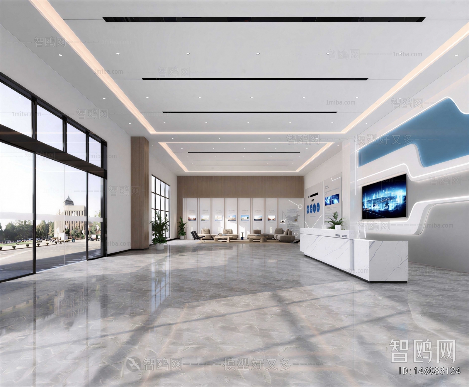 Modern Office Reception Desk