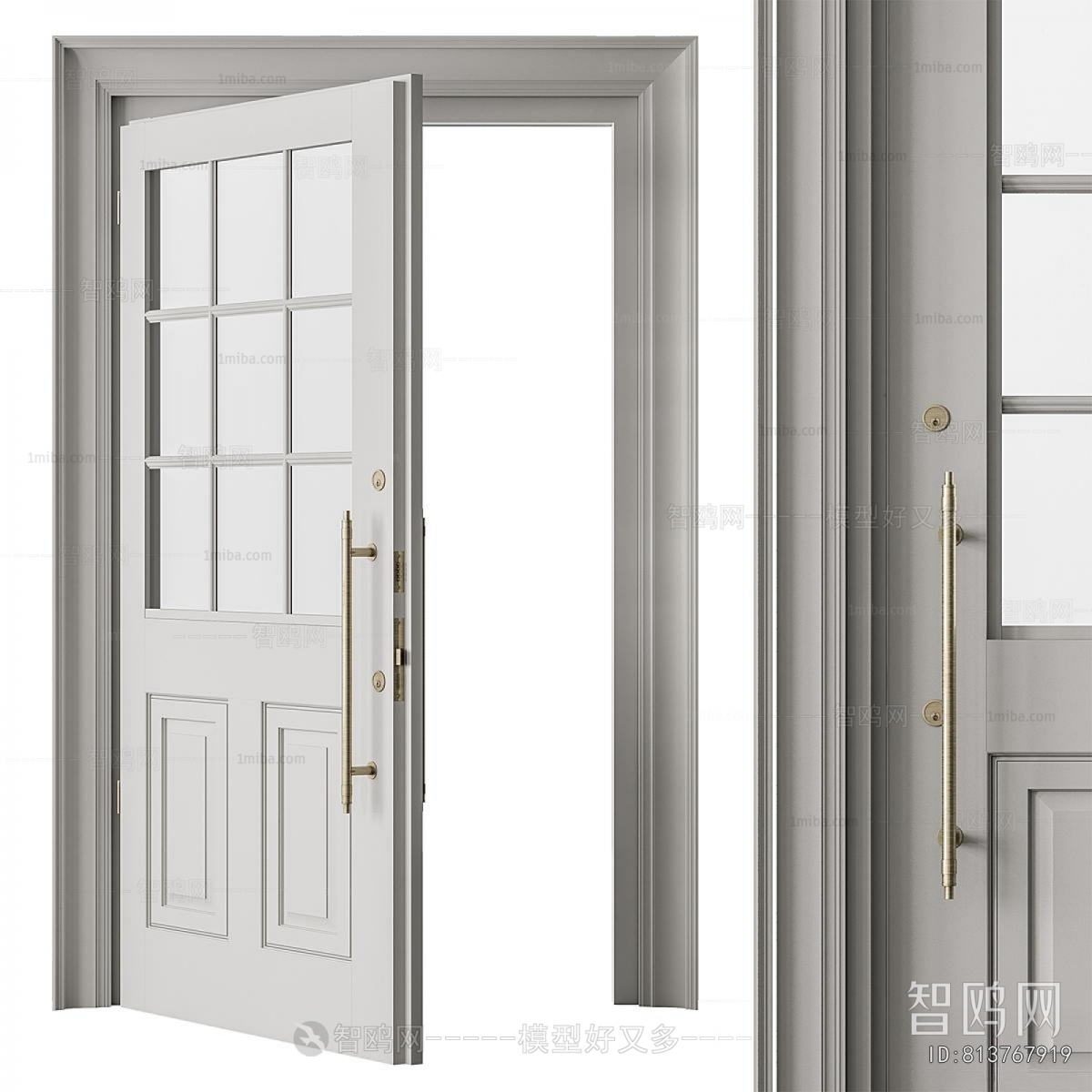 Simple European Style Single Door