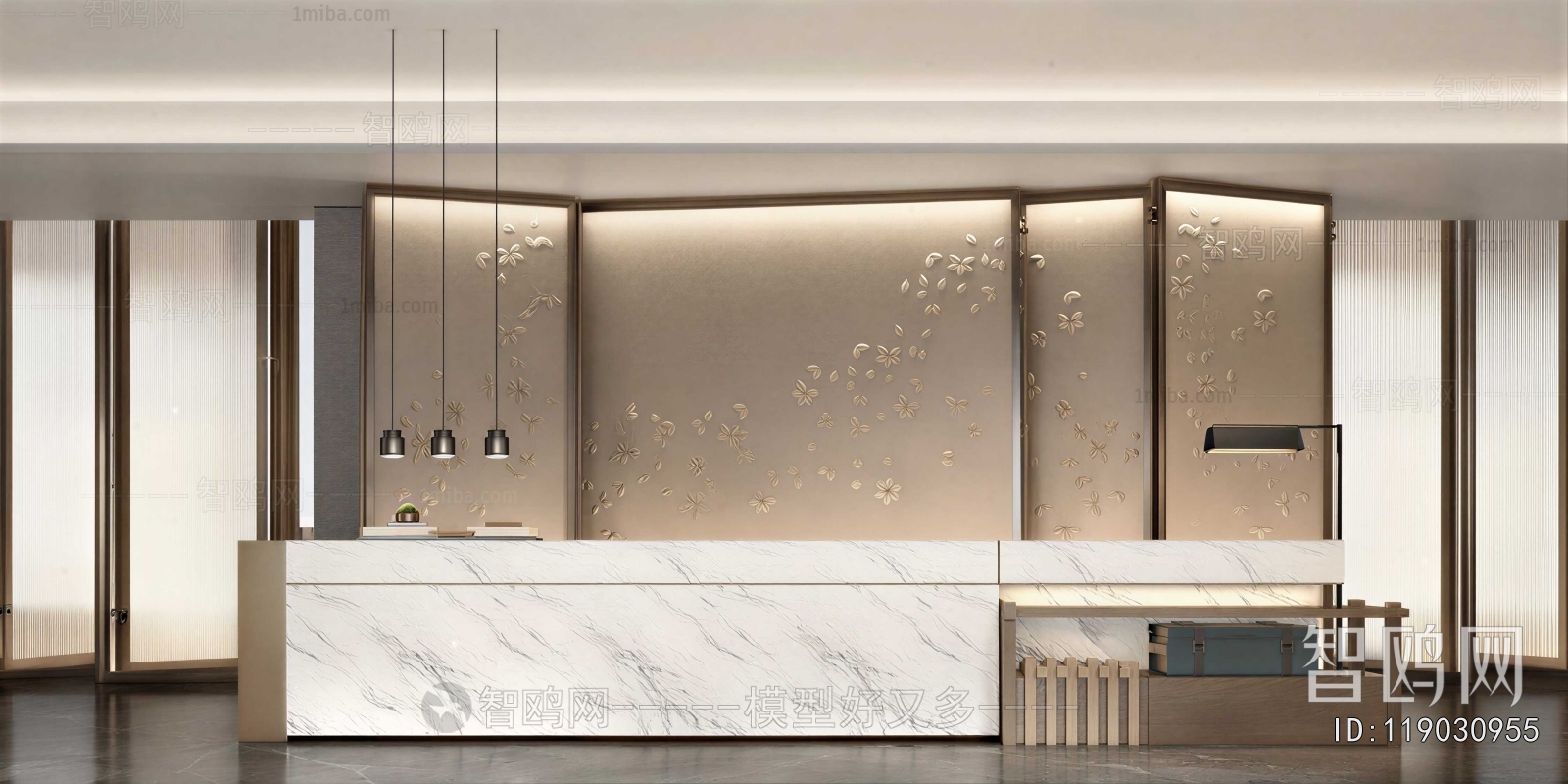 New Chinese Style Office Reception Desk