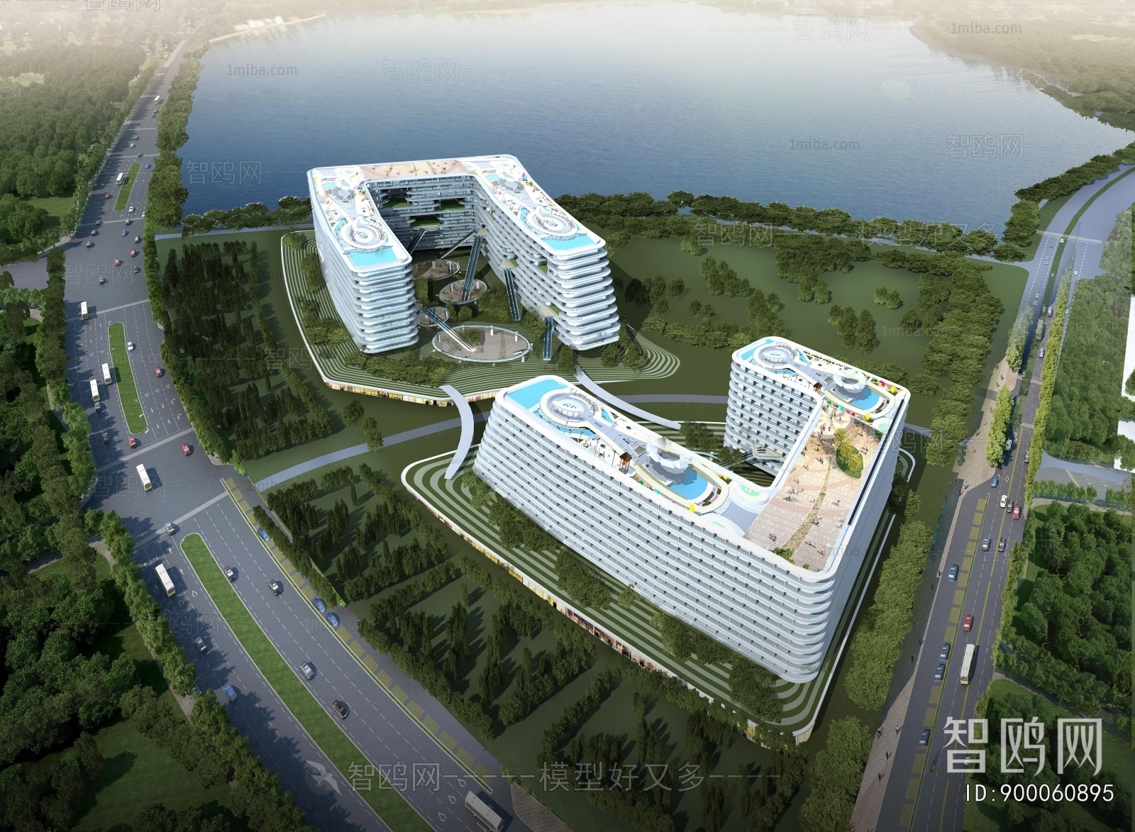Modern Architectural Bird's-eye View Planning