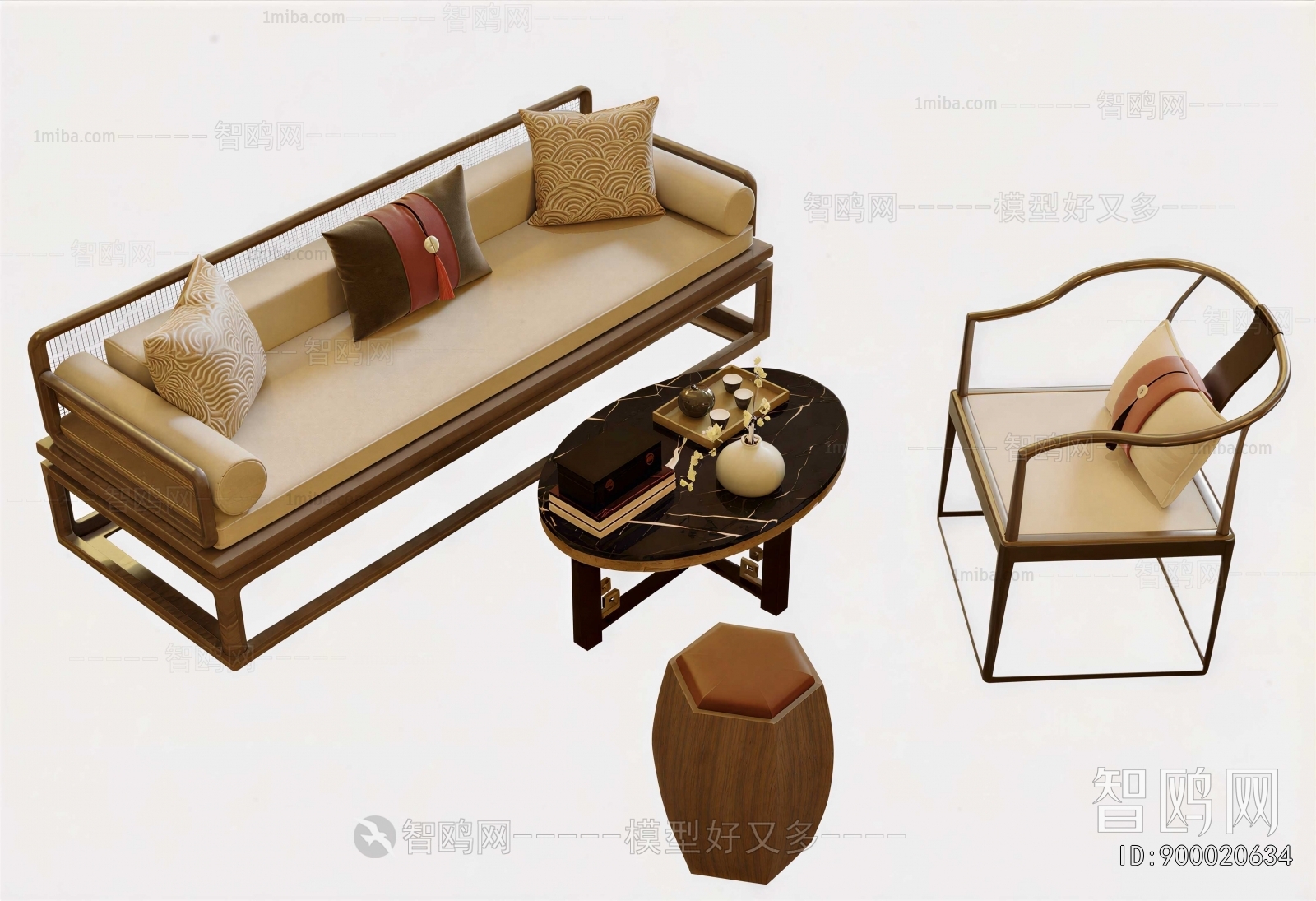 New Chinese Style Sofa Combination