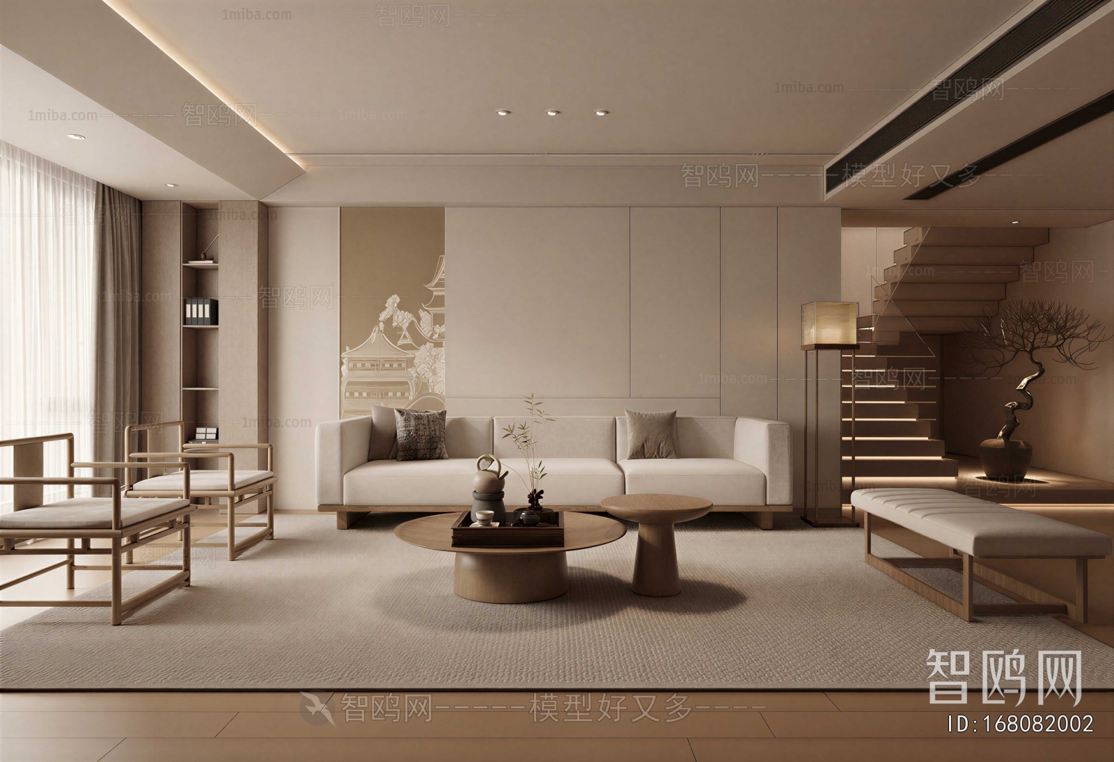 New Chinese Style A Living Room