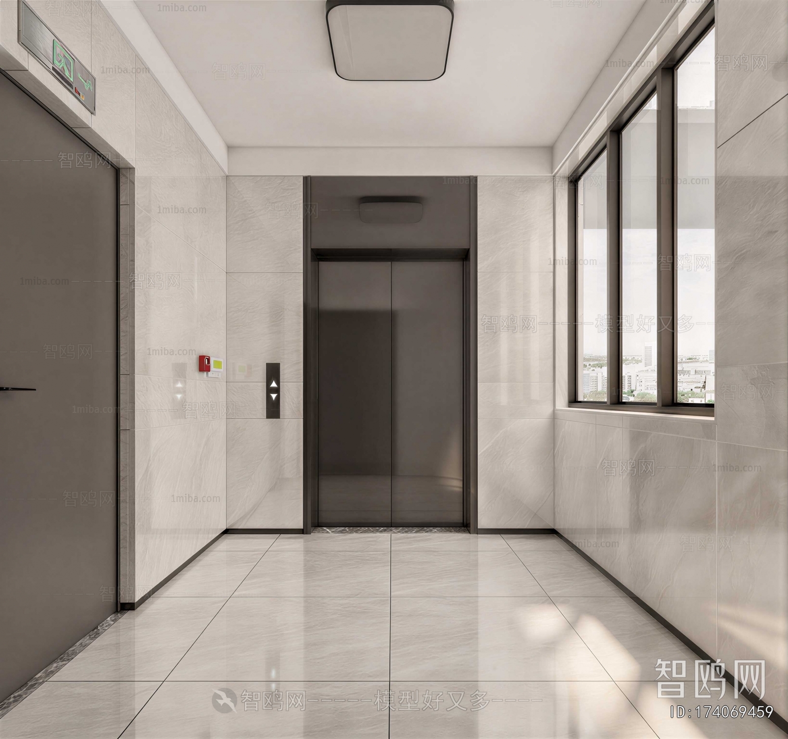 Modern Office Elevator Hall