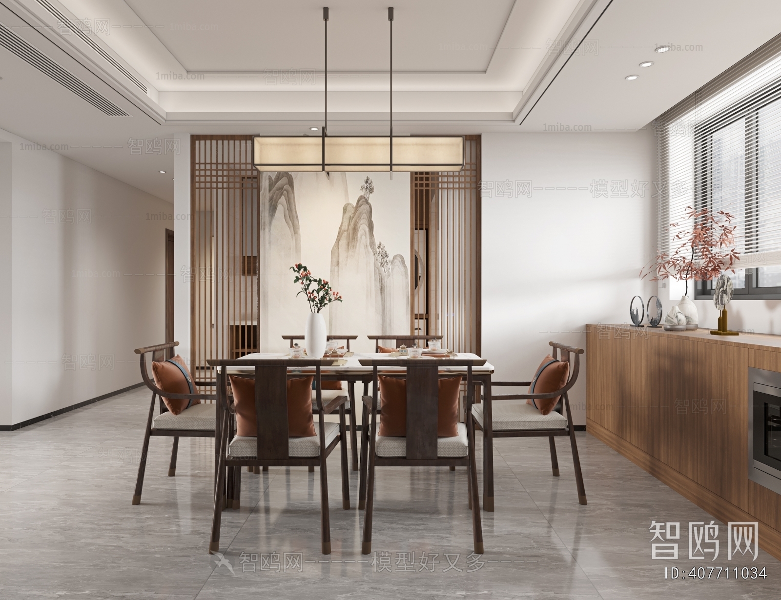New Chinese Style A Living Room