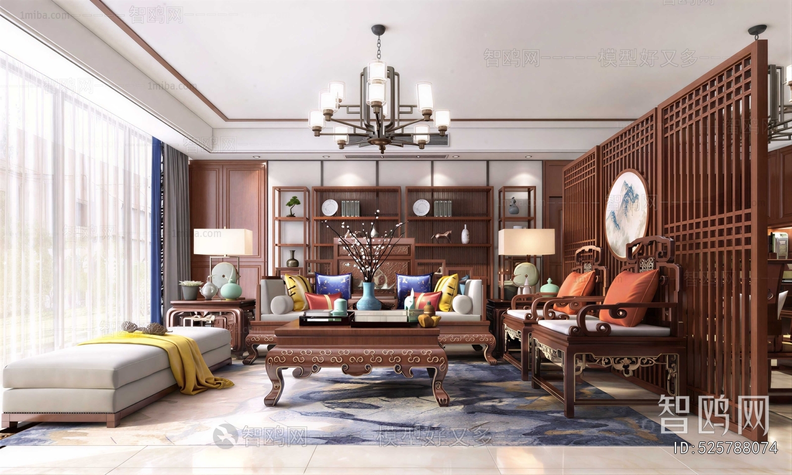 New Chinese Style A Living Room