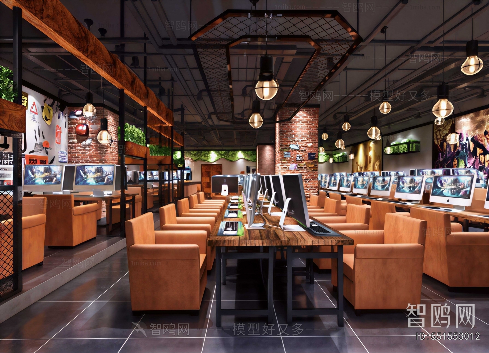 Industrial Style Internet Cafe