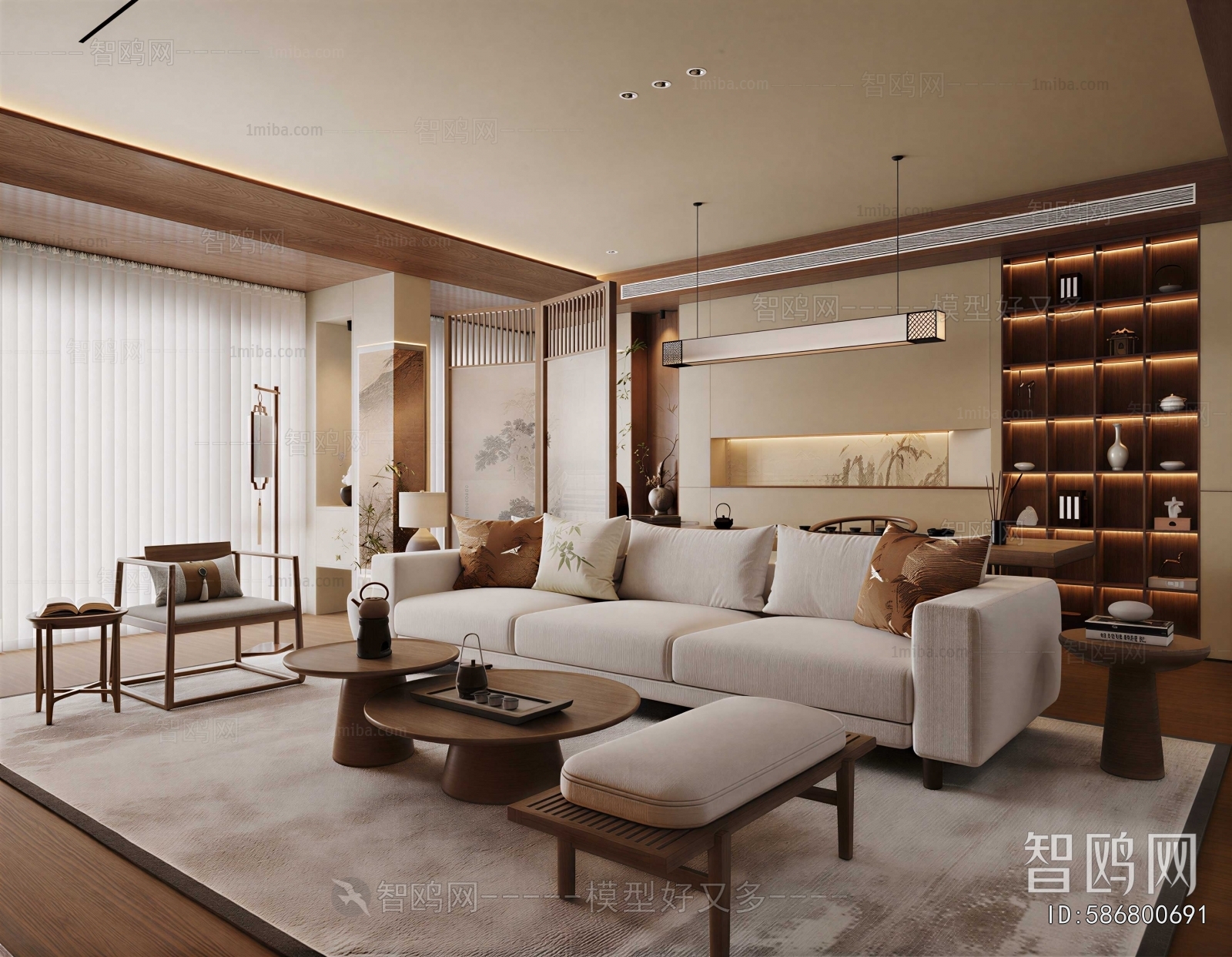 New Chinese Style A Living Room