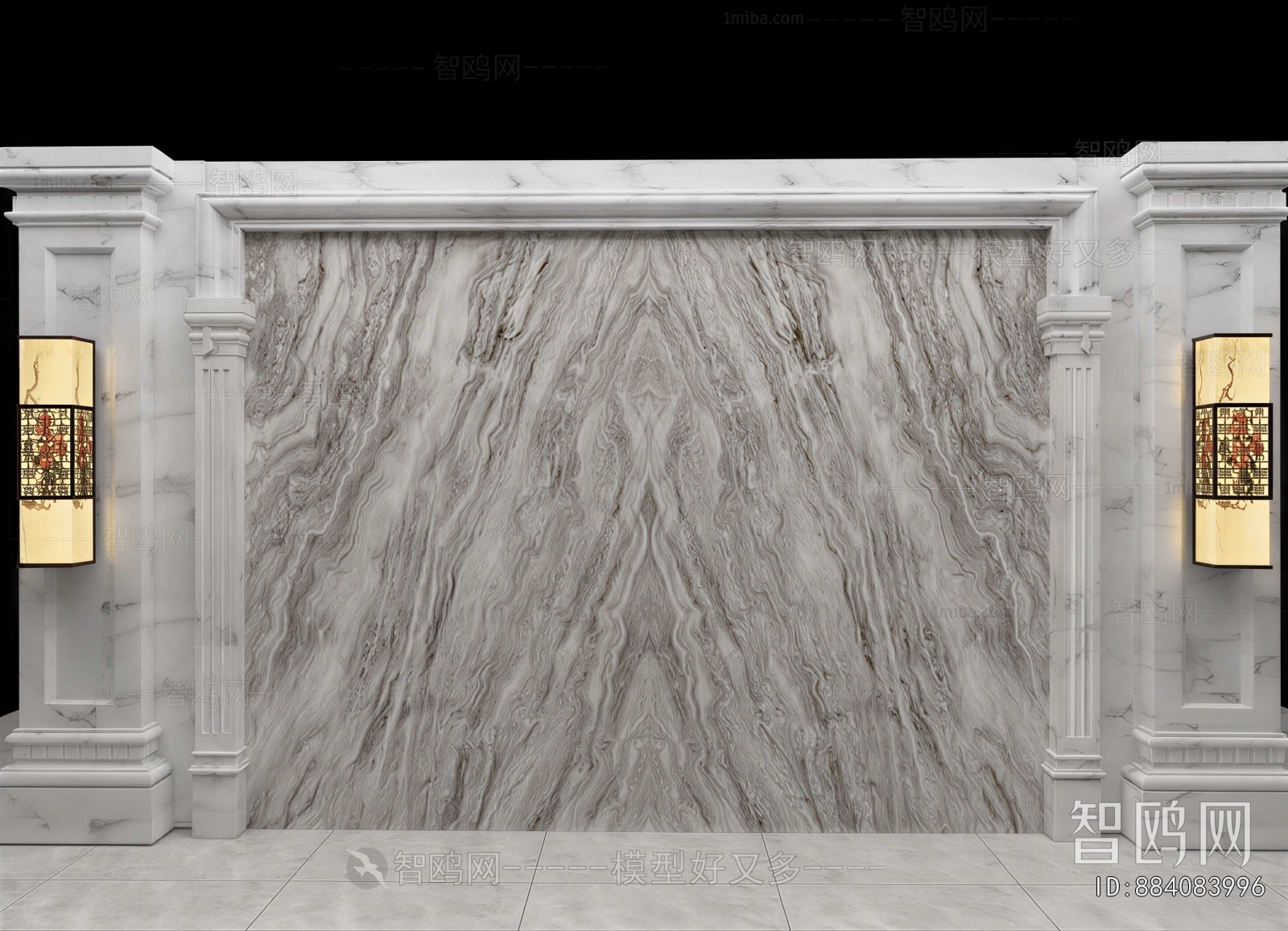 New Chinese Style TV Wall