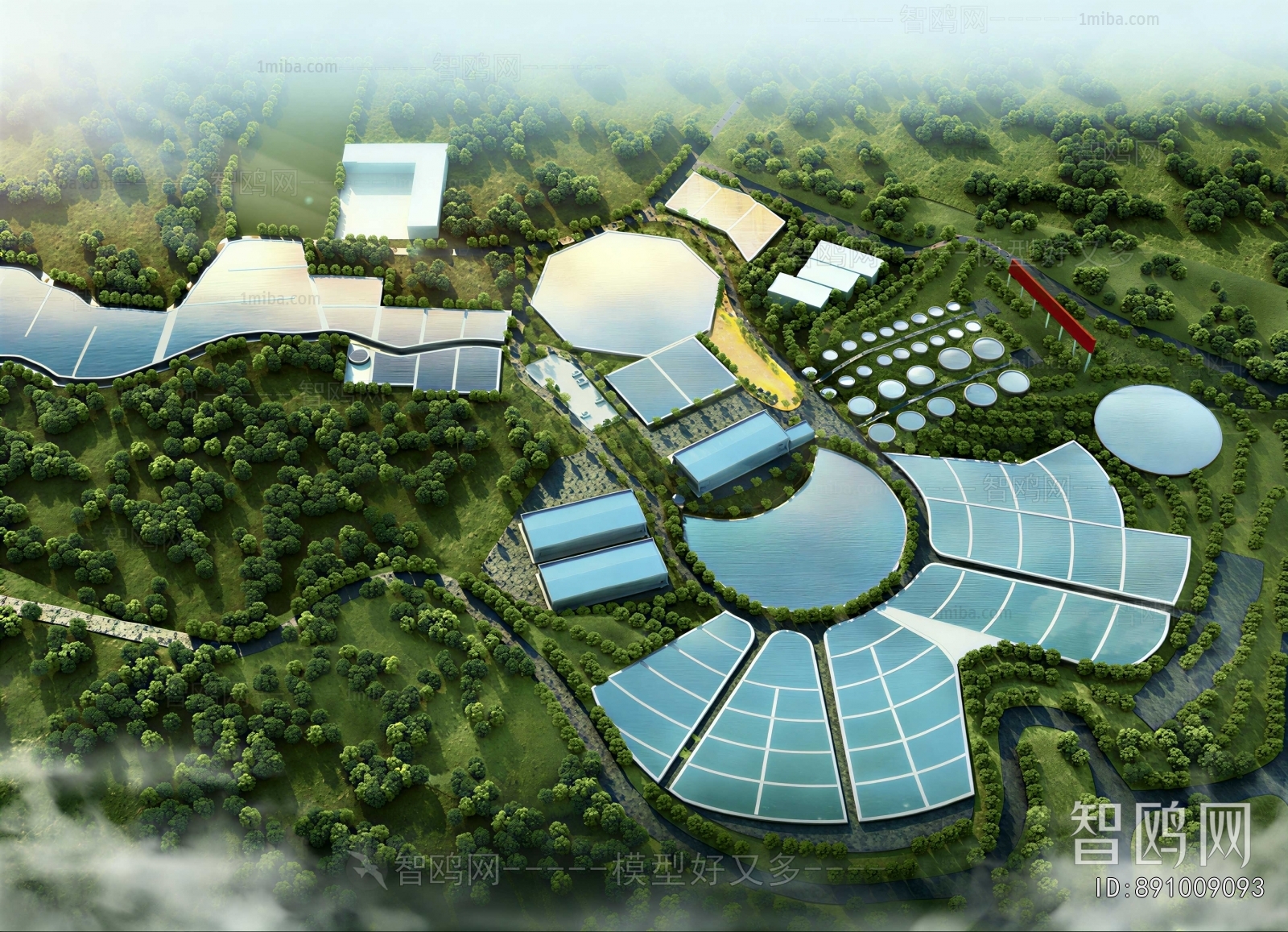 Modern Architectural Bird's-eye View Planning