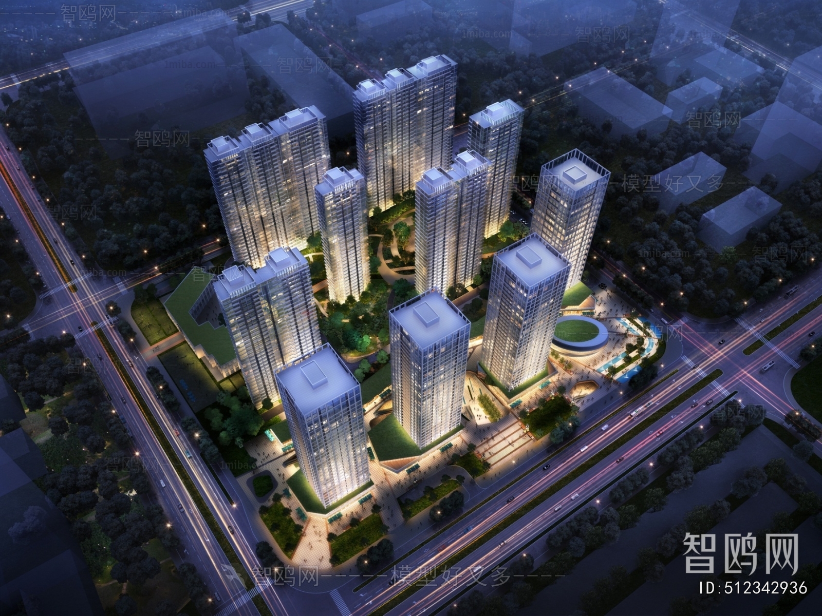 Modern Architectural Bird's-eye View Planning