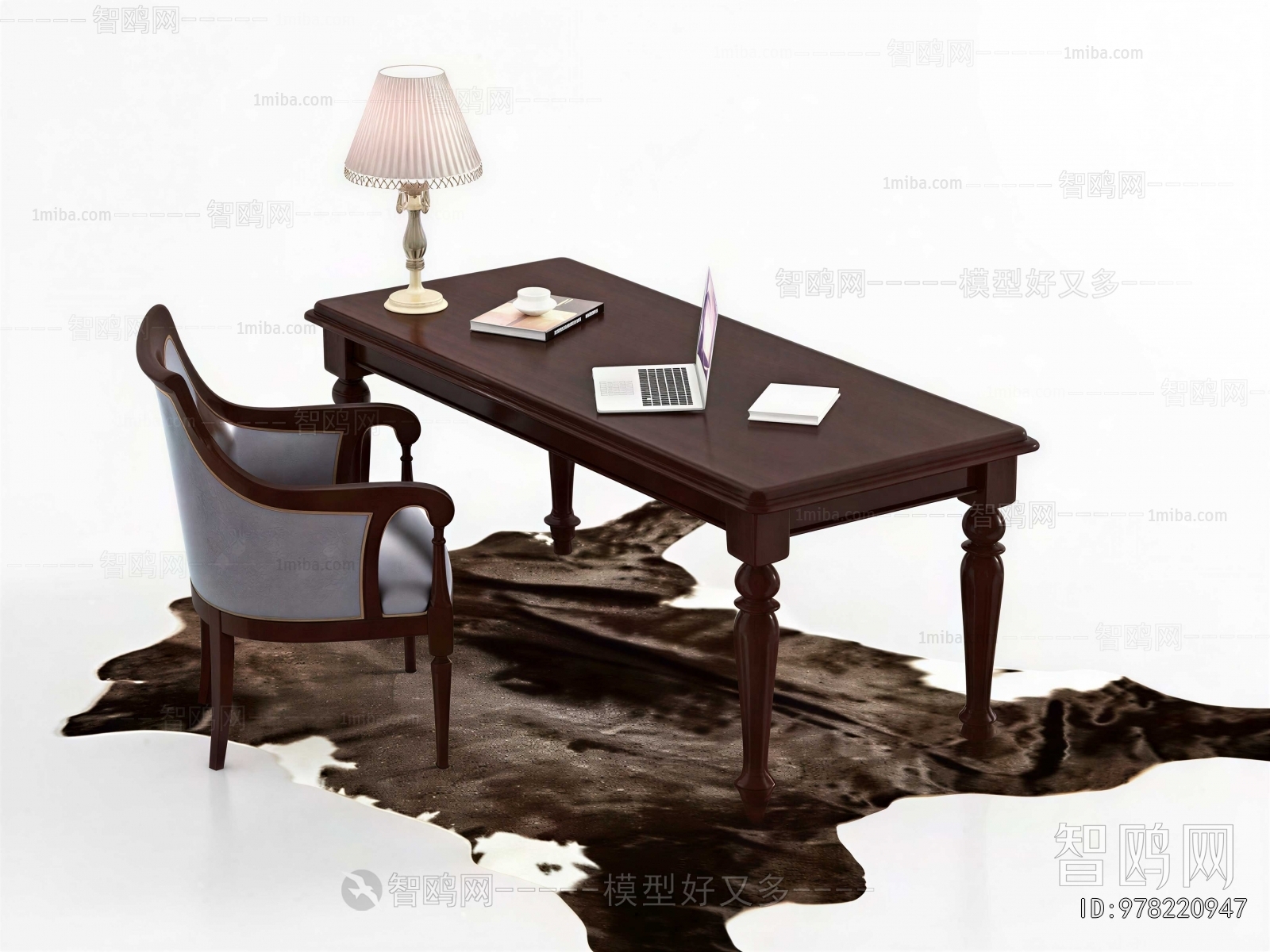 European Style Computer Desk And Chair