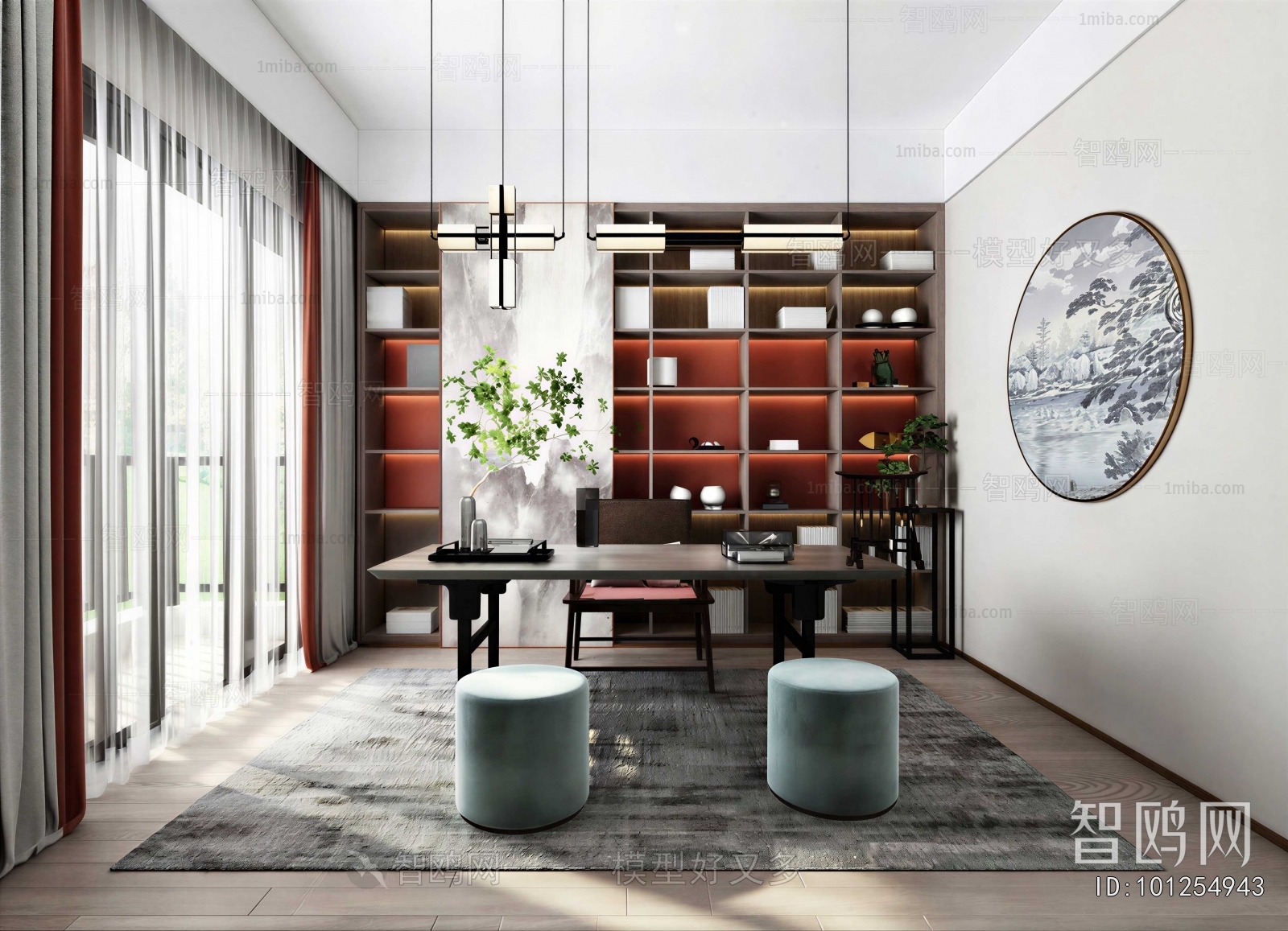 New Chinese Style Study Space