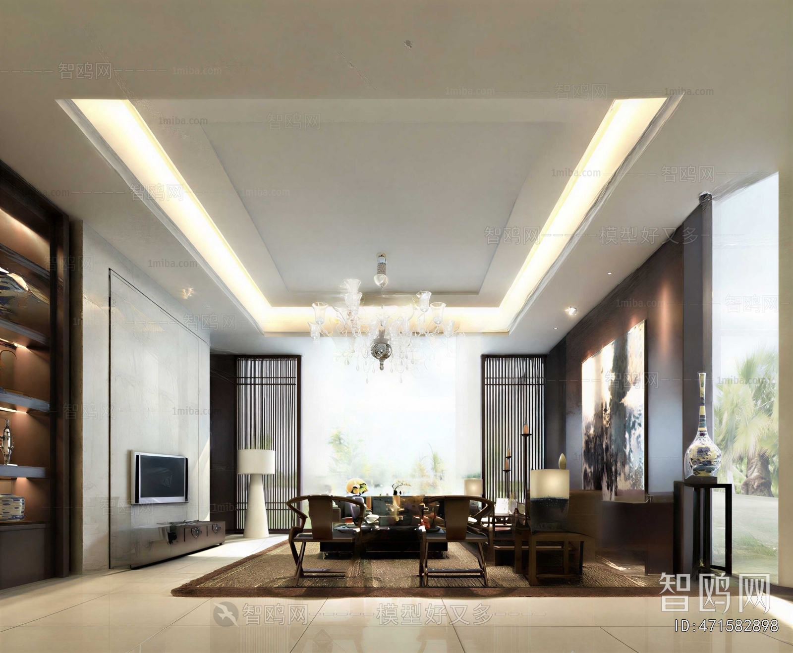 New Chinese Style A Living Room