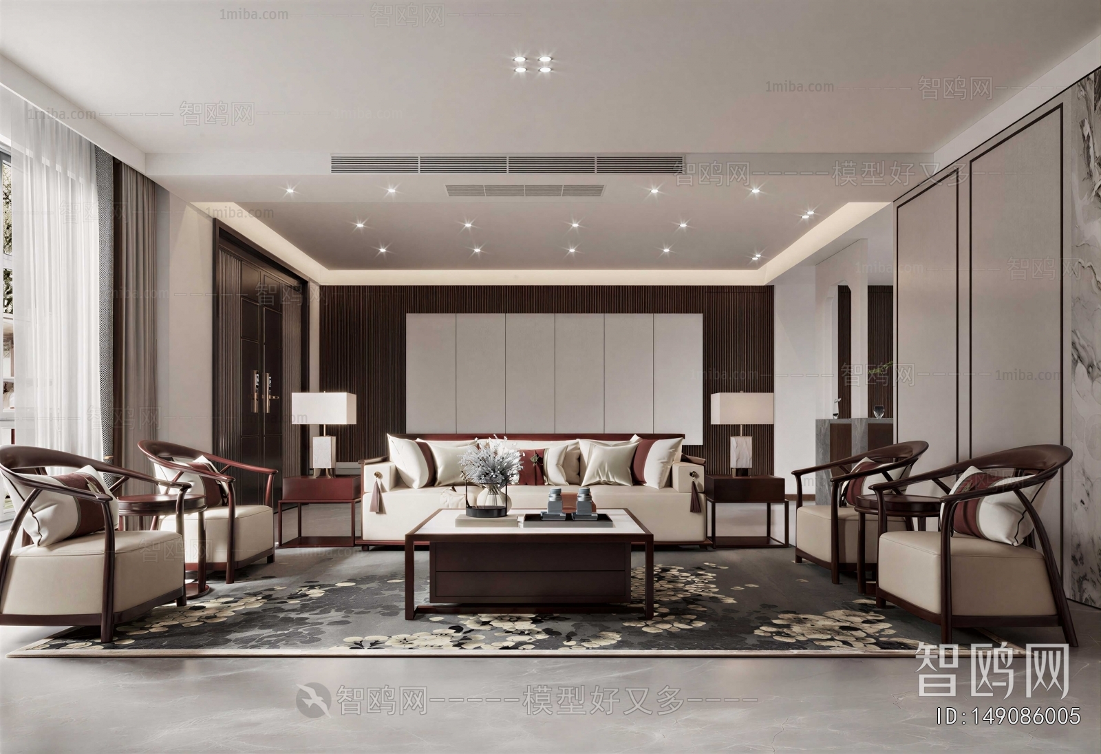 New Chinese Style A Living Room