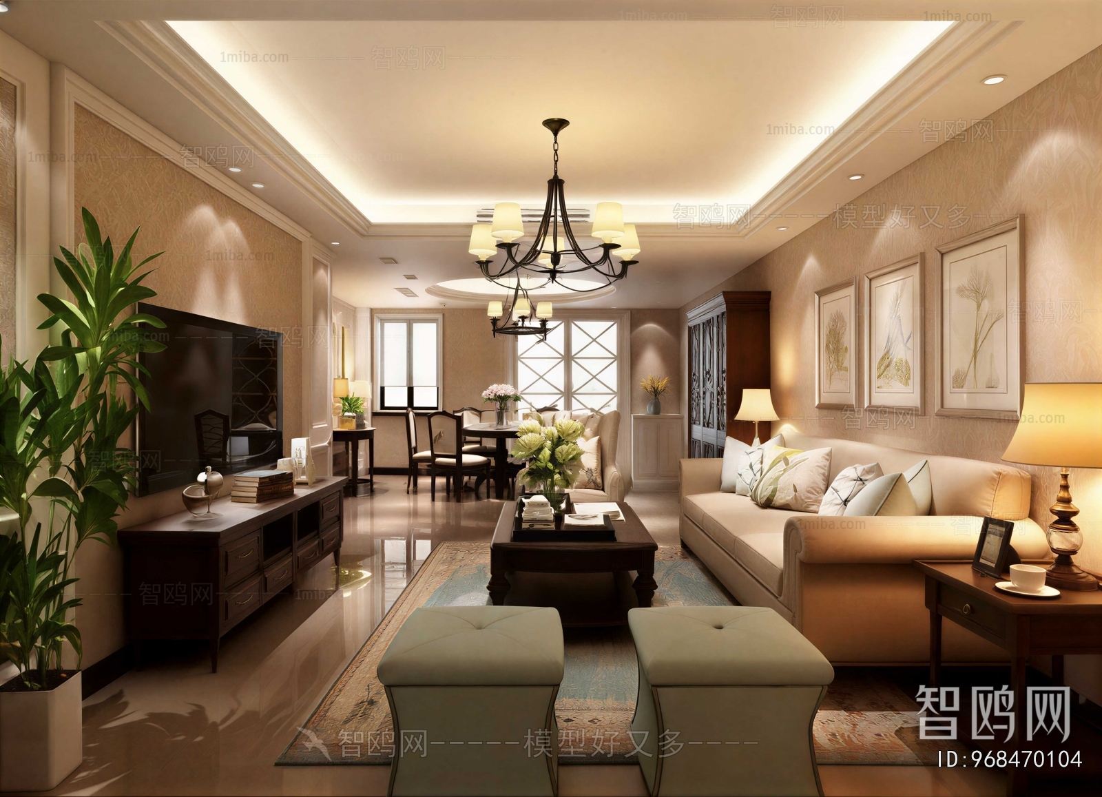 American Style A Living Room