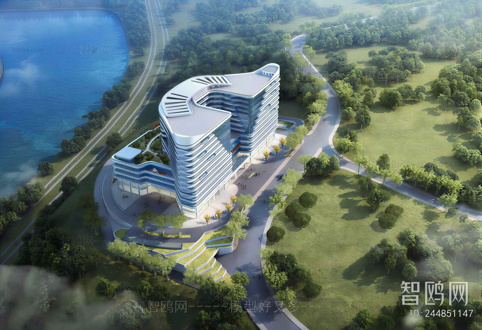 Modern Architectural Bird's-eye View Planning