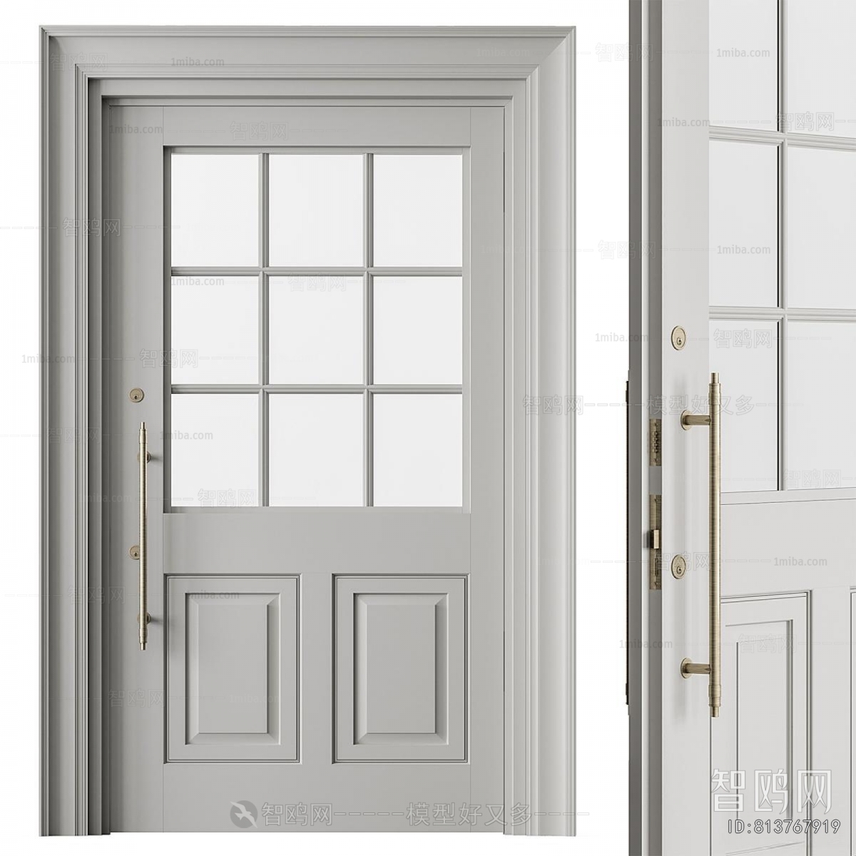 Simple European Style Single Door
