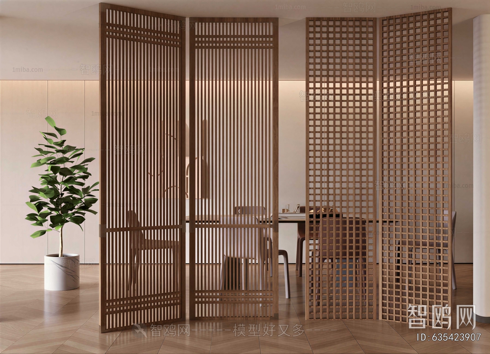 New Chinese Style Wooden Screen Partition