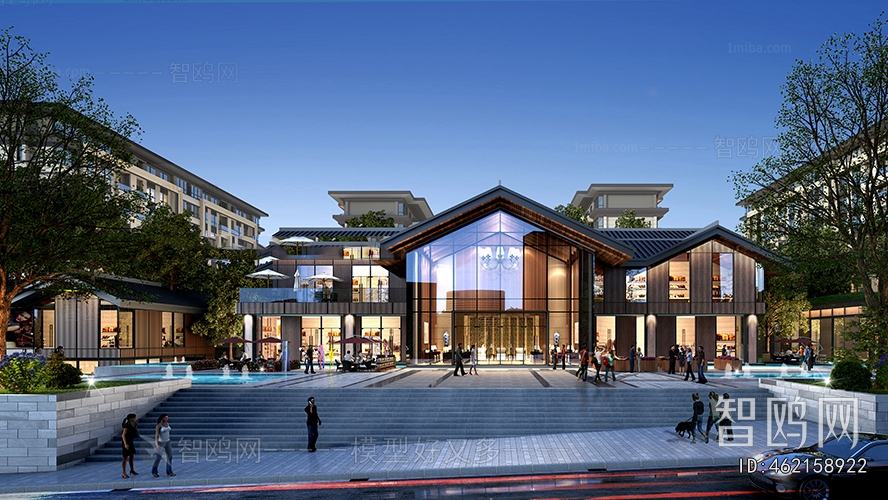 New Chinese Style Appearance Of Commercial Building