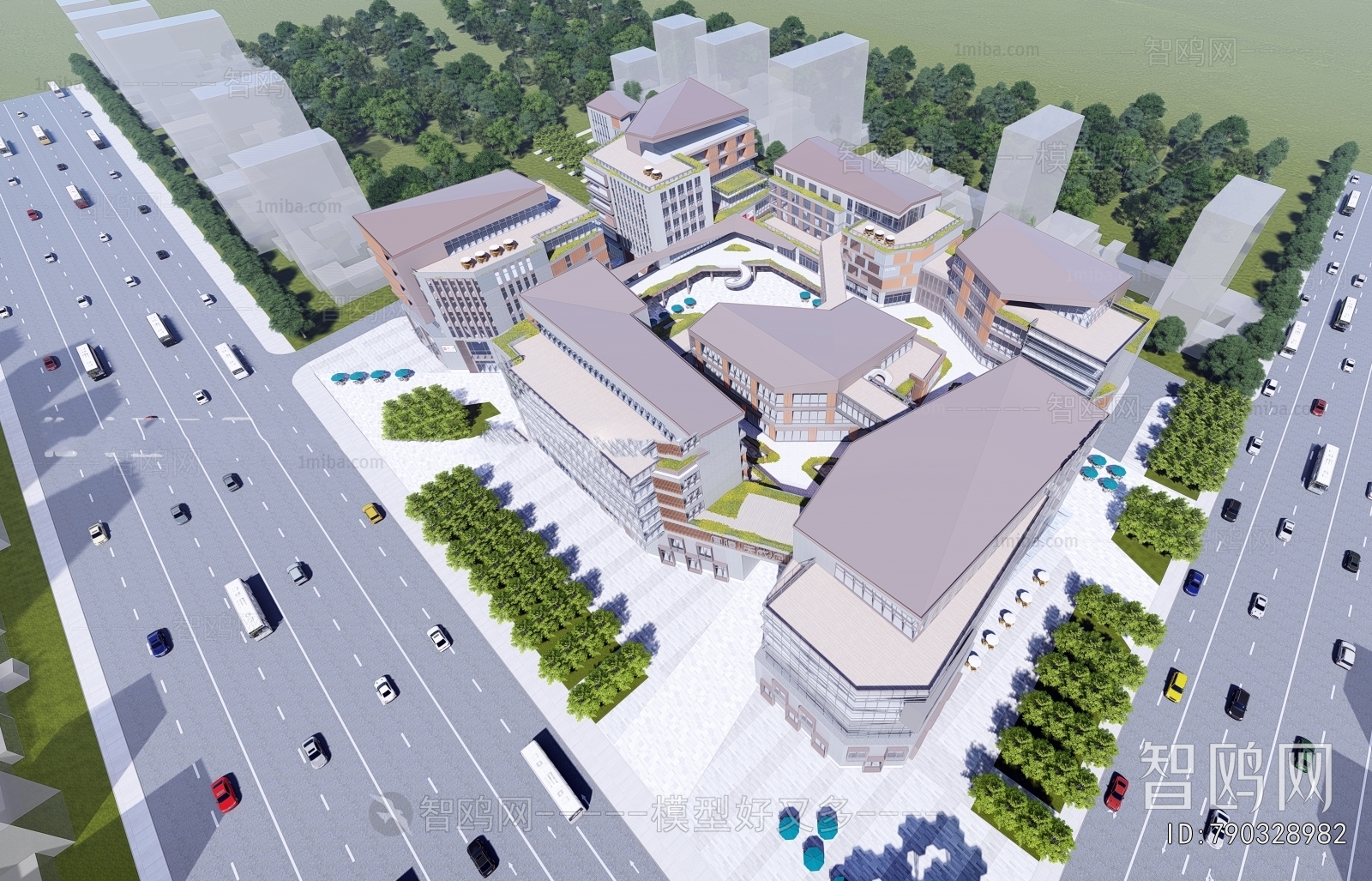 New Chinese Style Appearance Of Commercial Building