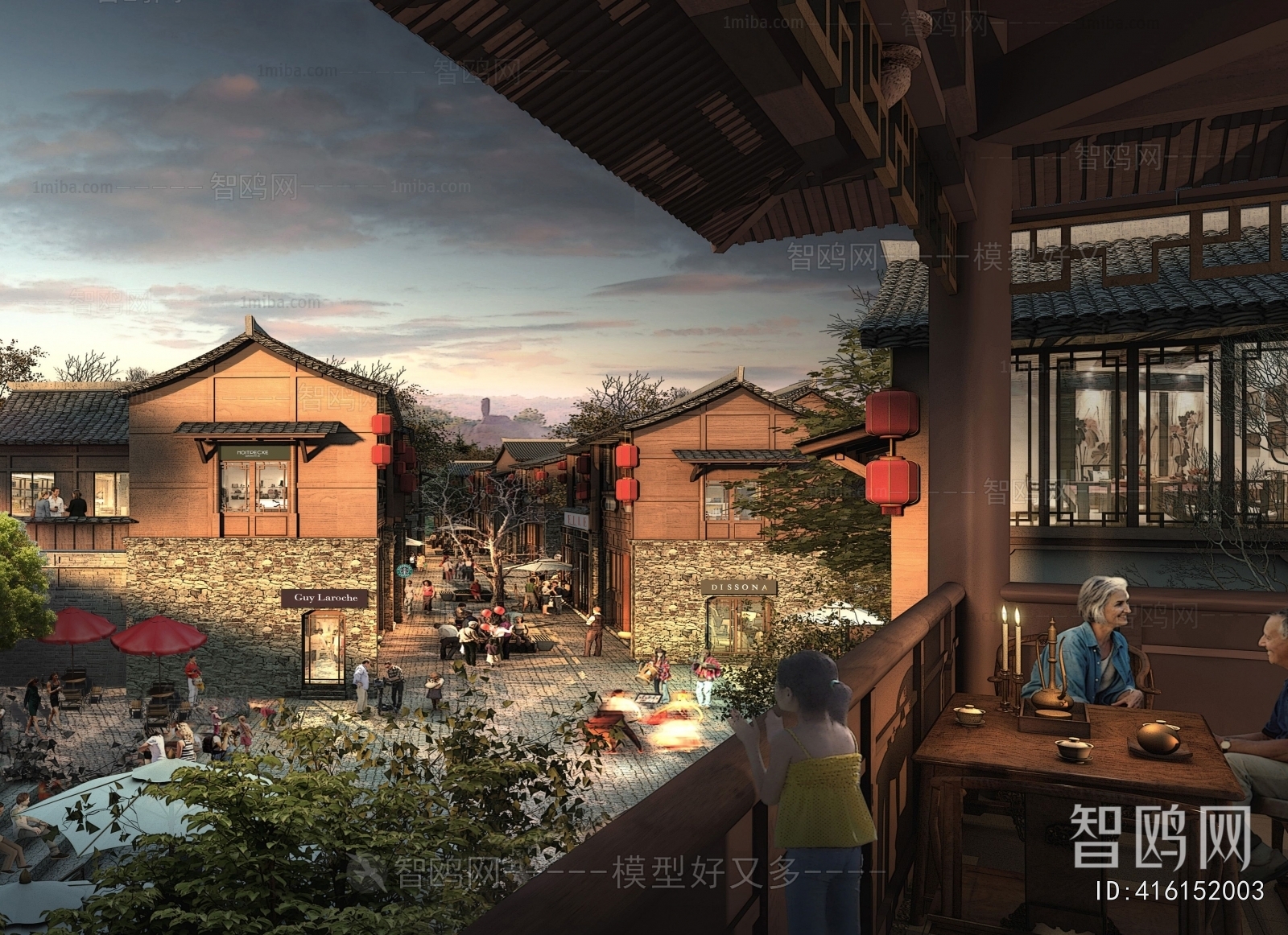 New Chinese Style Architectural Bird's-eye View Planning