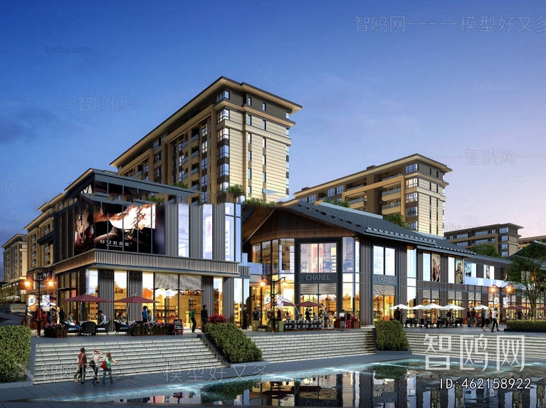 New Chinese Style Appearance Of Commercial Building
