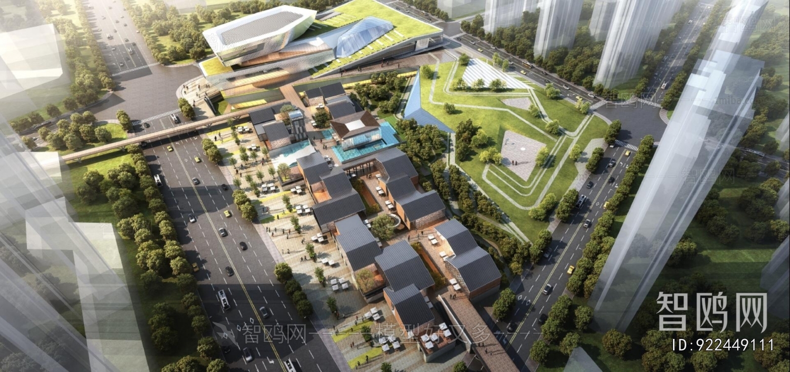 Modern Architectural Bird's-eye View Planning