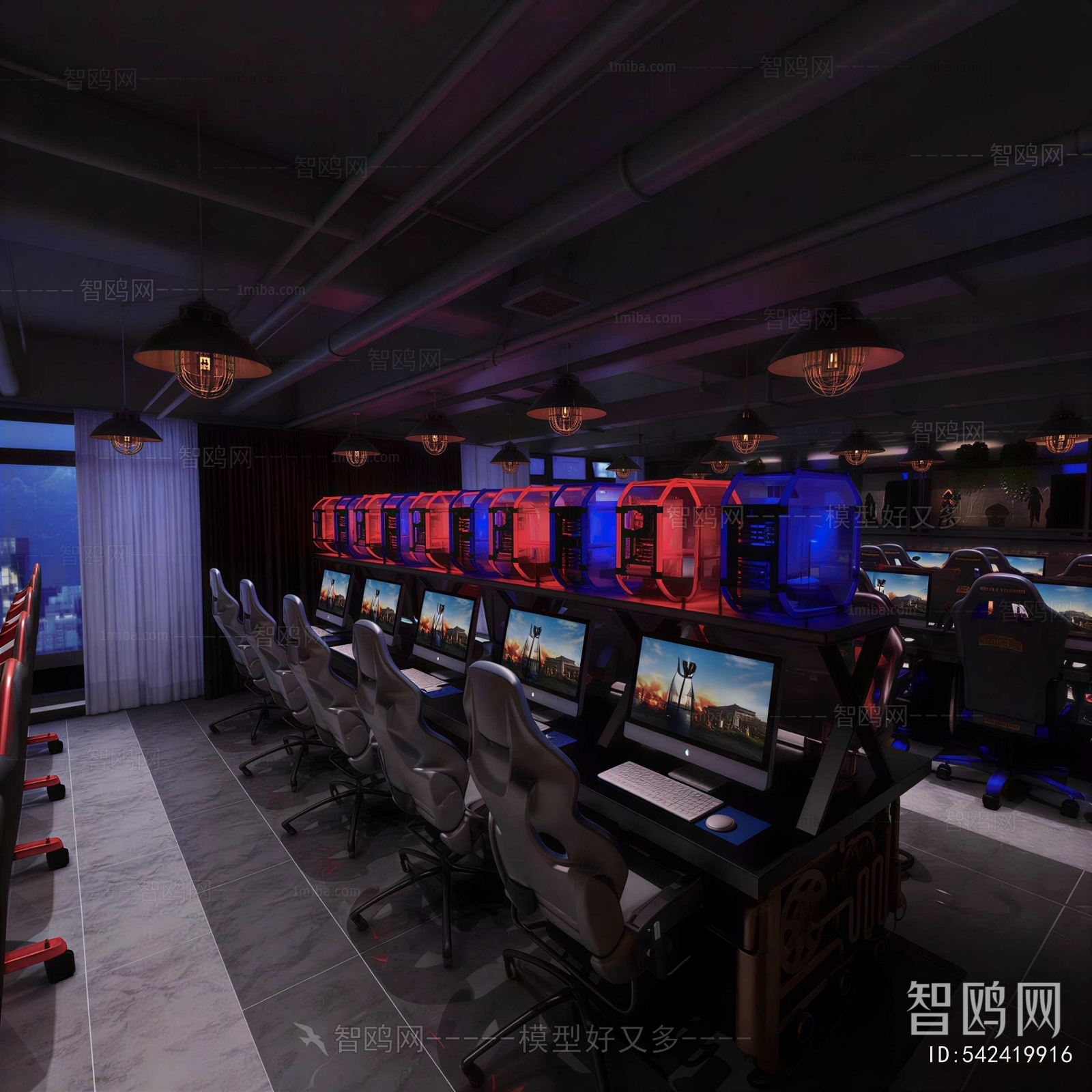 Industrial Style Internet Cafe
