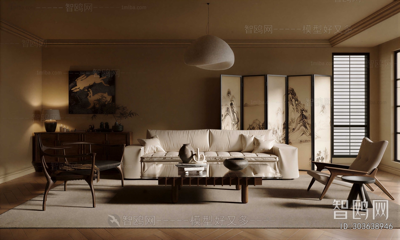 New Chinese Style A Living Room