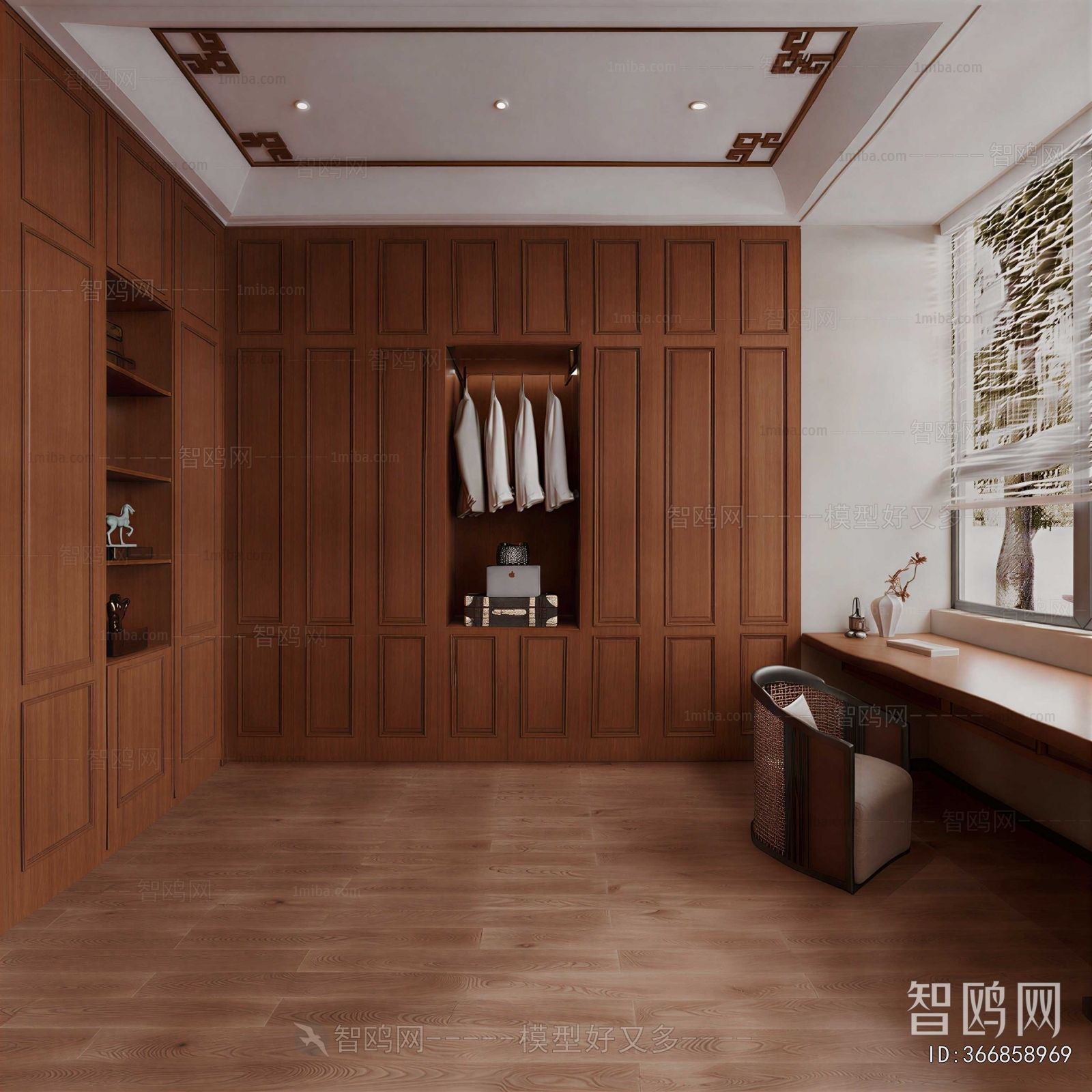 New Chinese Style Clothes Storage Area