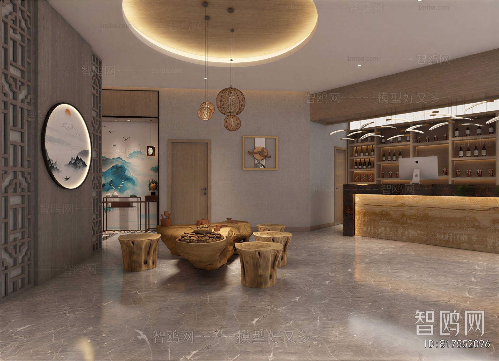 New Chinese Style Office Reception Desk