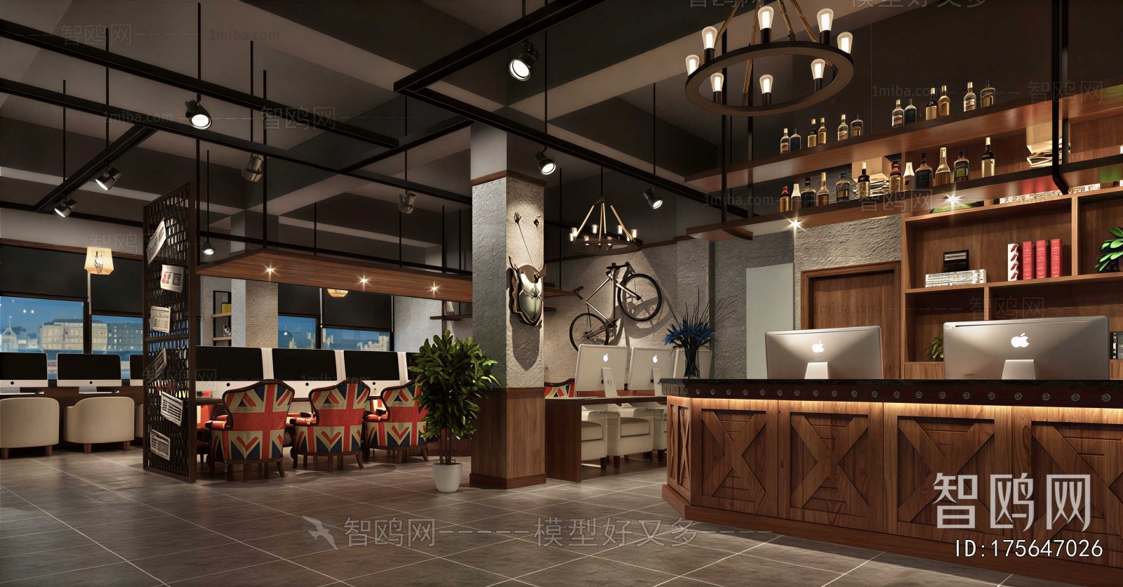 Industrial Style Internet Cafe