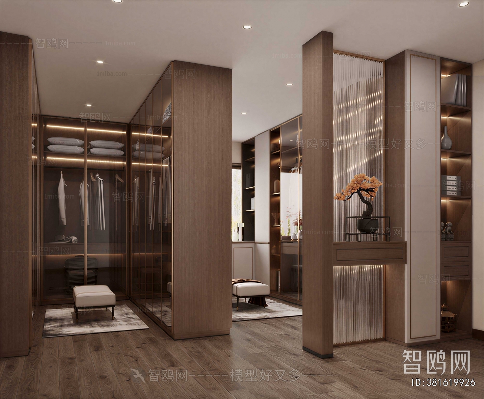 New Chinese Style Clothes Storage Area