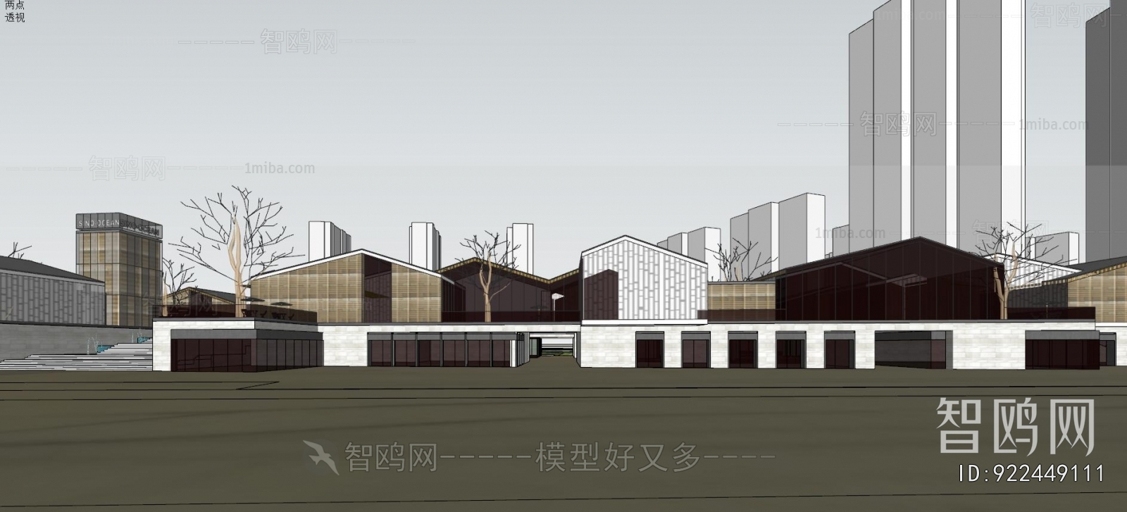 Modern Architectural Bird's-eye View Planning